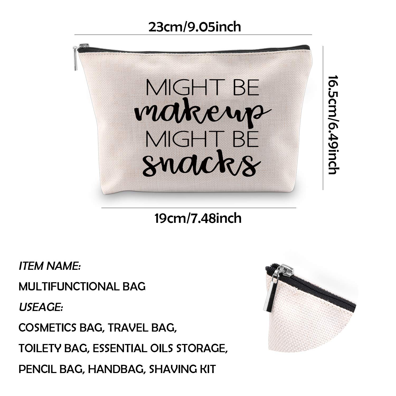 Stylish Novelty Makeup Bag with Zipper - Travel Cosmetic Organizer for Women | Perfect Gift for Makeup & Snacks Lovers | Compact Pouch for Daily Use, Travel & Storage | Talk Less Smile More Design