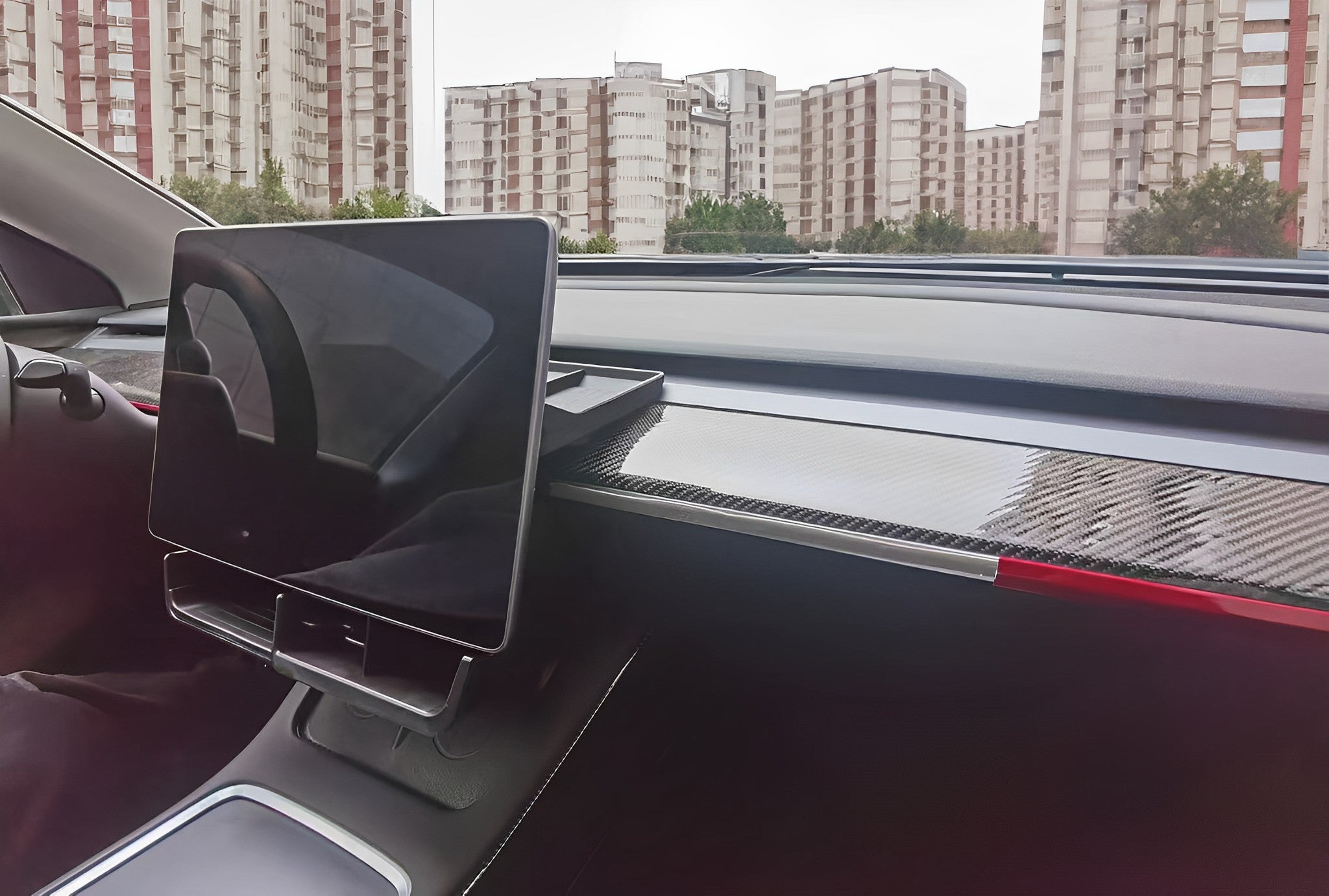 Tesla Model 3 & Y Center Console Under Screen Storage Organizer - Car Accessories for Phone, Keys & Small Items - Perfect for Road Trips & Daily Commute