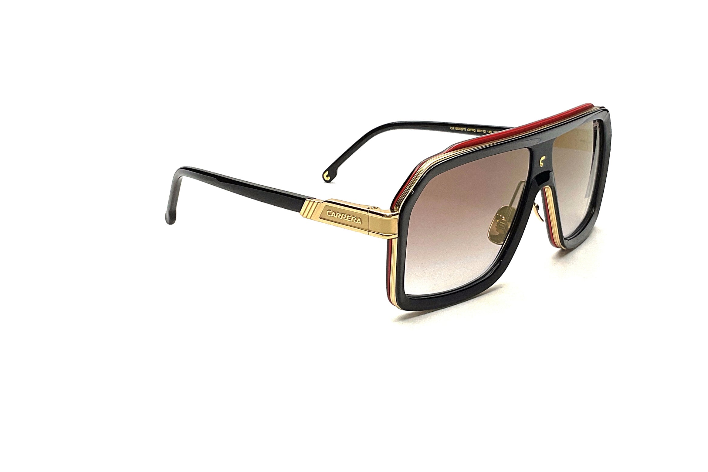 Carrera CA 1053 Sunglasses - Black & Red Aviator Style for Men & Women - Perfect for Driving, Outdoor Sports & Fashion Accessories