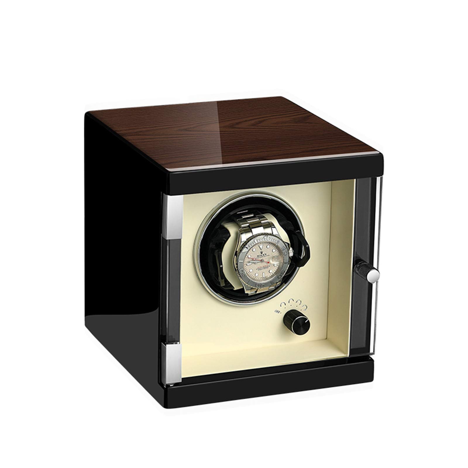 Premium TANGIST Automatic Watch Winder - Single Watch Storage Case with Quiet Motor, 5 Rotation Settings & Memory Foam Pillow - Anti-Magnetic Display Box for Rolex, Omega, Patek Philippe - Perfect for Home, Office & Travel Use