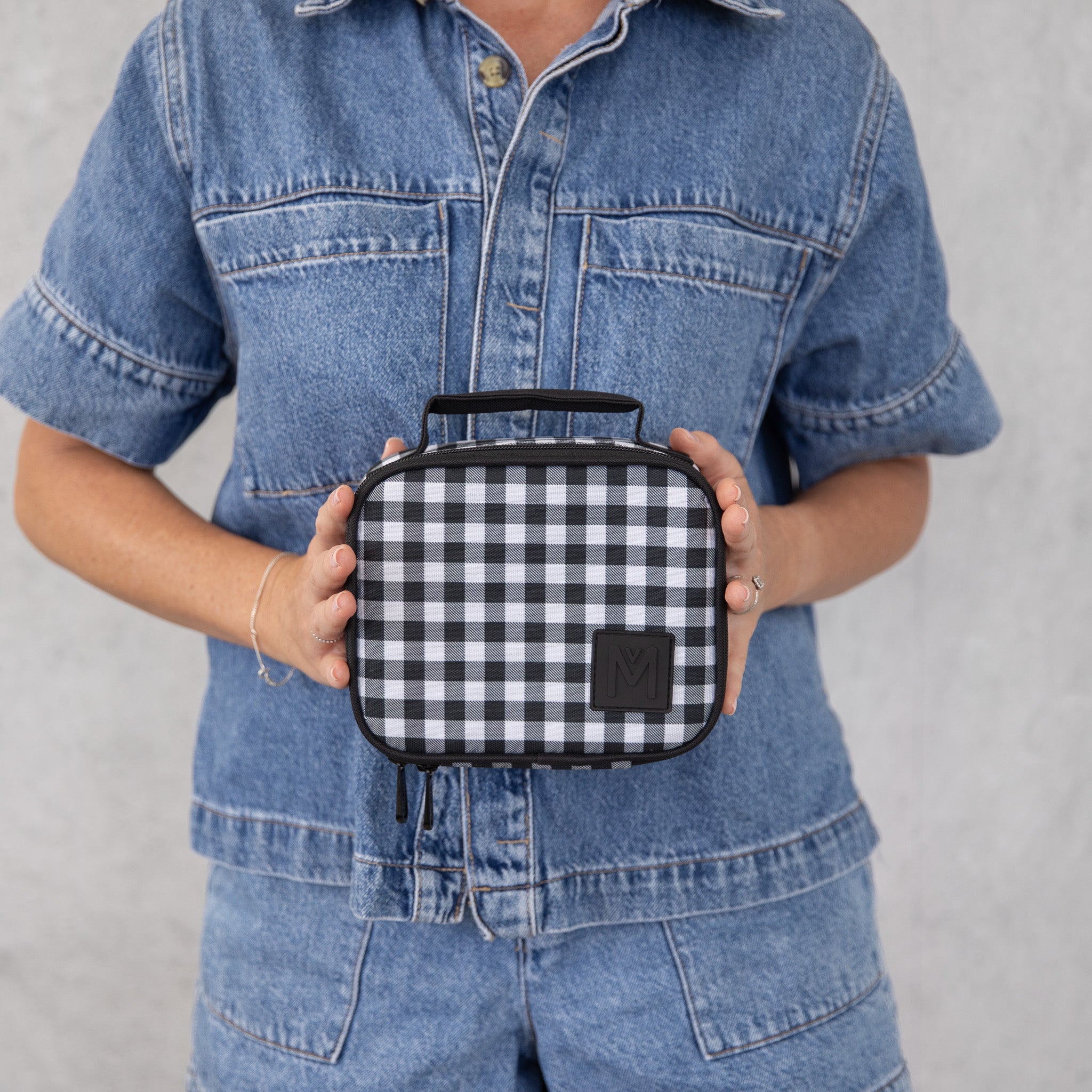 Montii.Co MINI Insulated Lunch Bag - Leakproof & Lightweight for Kids & Adults, Perfect for School, Work, Picnics & Outdoor Activities - Classic Gingham Design