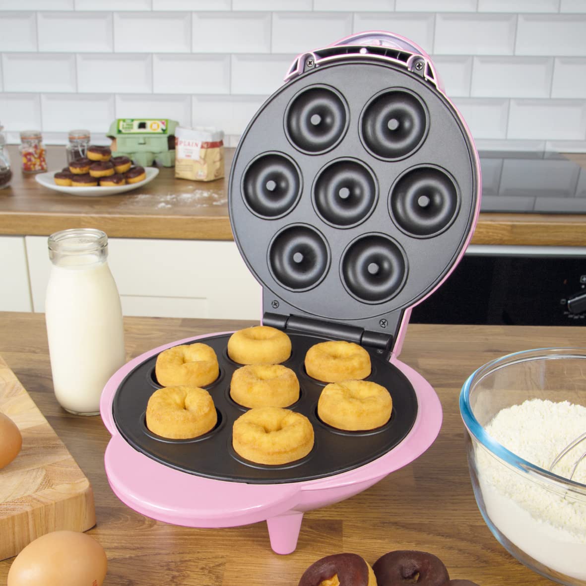 Mini Doughnut Maker Machine - Electric Donut Maker for Homemade Donuts, Perfect for Breakfast, Snacks & Parties - Compact & Easy to Use