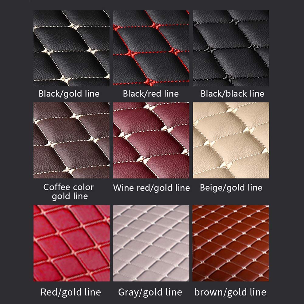 Non-Slip Full Coverage Leather Car Floor Mats for Ford Ranger 2011-2019 - Premium Protection Carpet Set in Wine Red - Perfect for Off-Roading, Daily Commute & All-Weather Protection