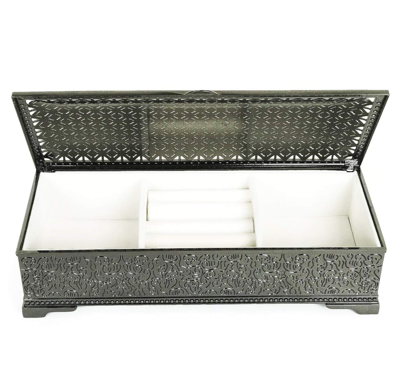 Elegant Black Velvet Jewelry Box for Rings, Necklaces & Trinkets - Perfect for Gift Giving, Wedding Proposals & Jewelry Storage