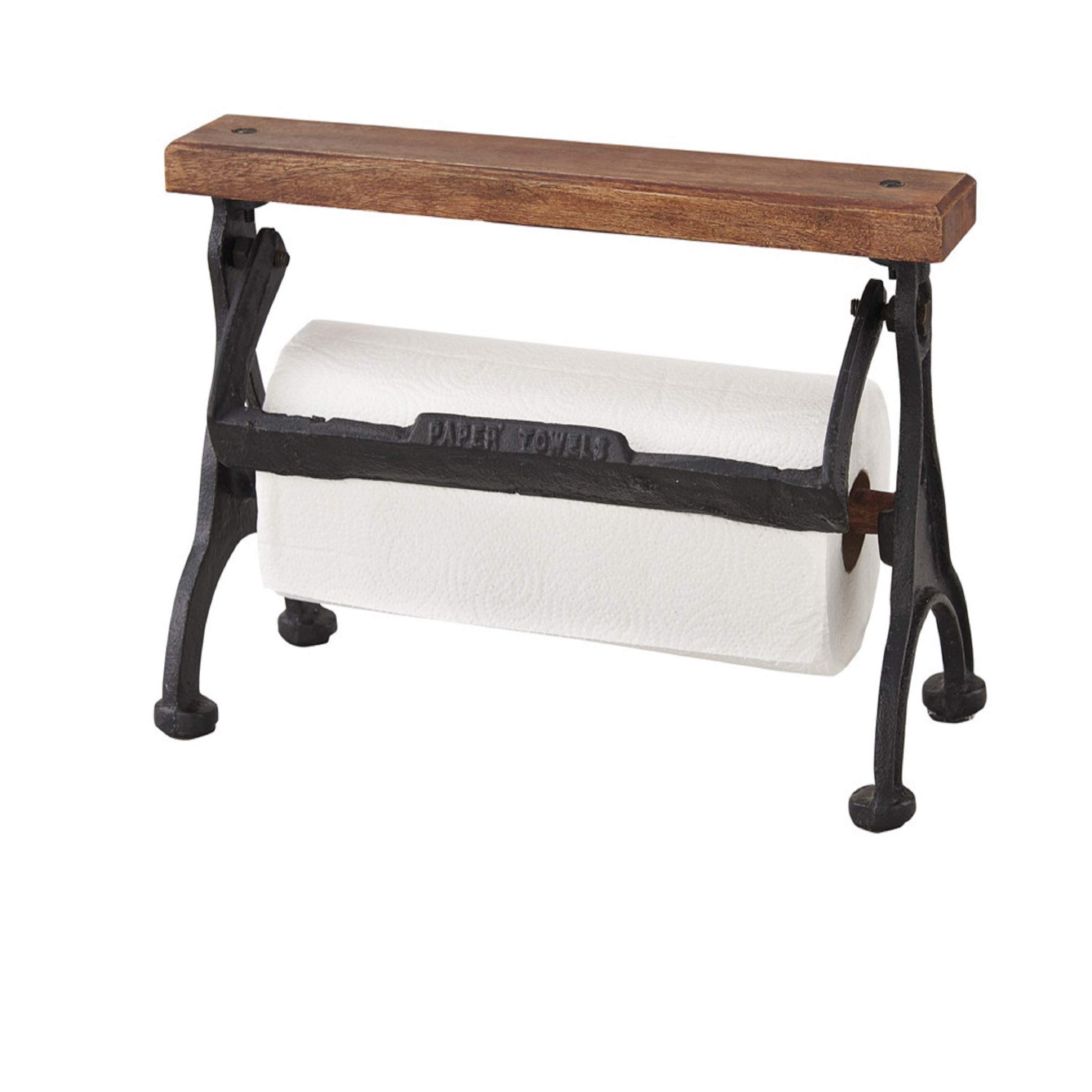 Vintage Countertop Paper Towel Holder - Rustic Metal Kitchen Towel Rack for Farmhouse & Modern Decor - Perfect for Kitchen, Bathroom, or Office Use