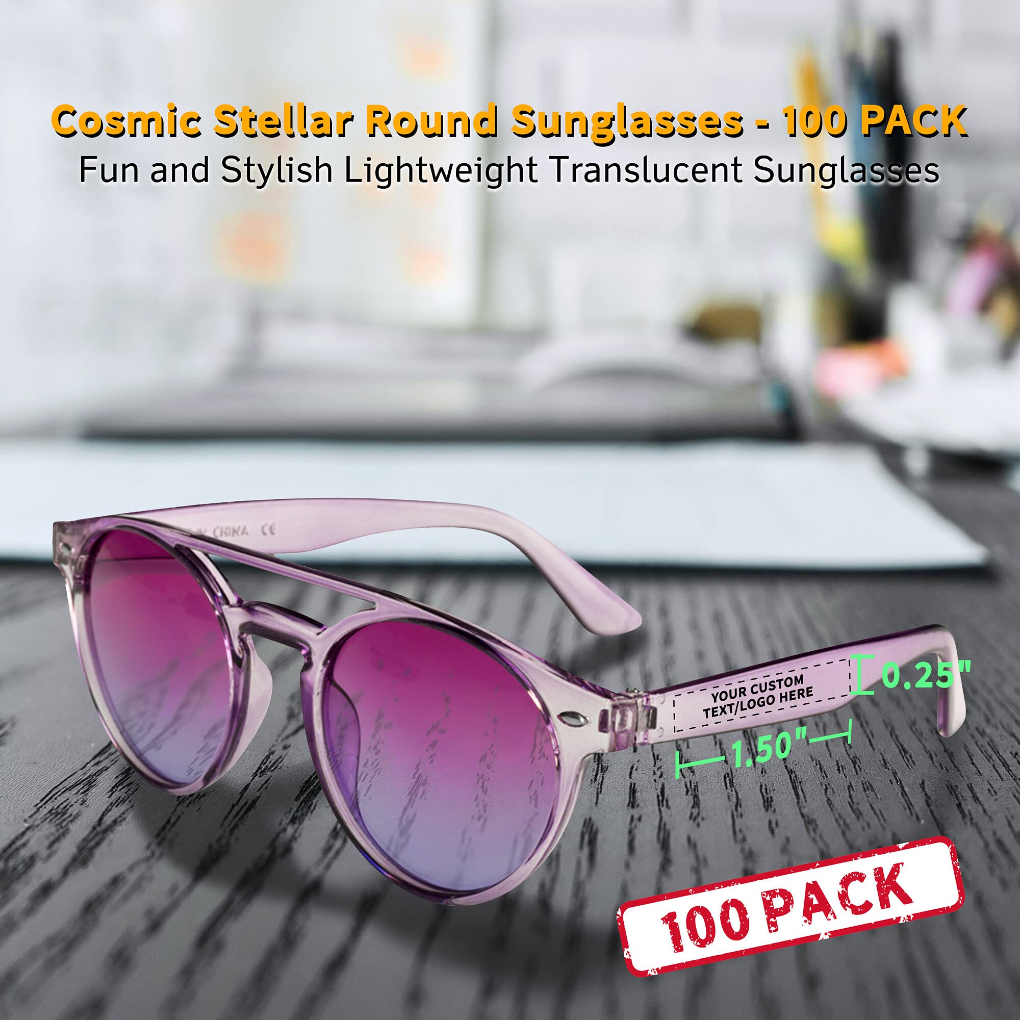 Cosmic Stellar Round Sunglasses for Women & Men - UV Protection, Fashionable & Lightweight - Perfect for Beach, Driving & Outdoor Activities