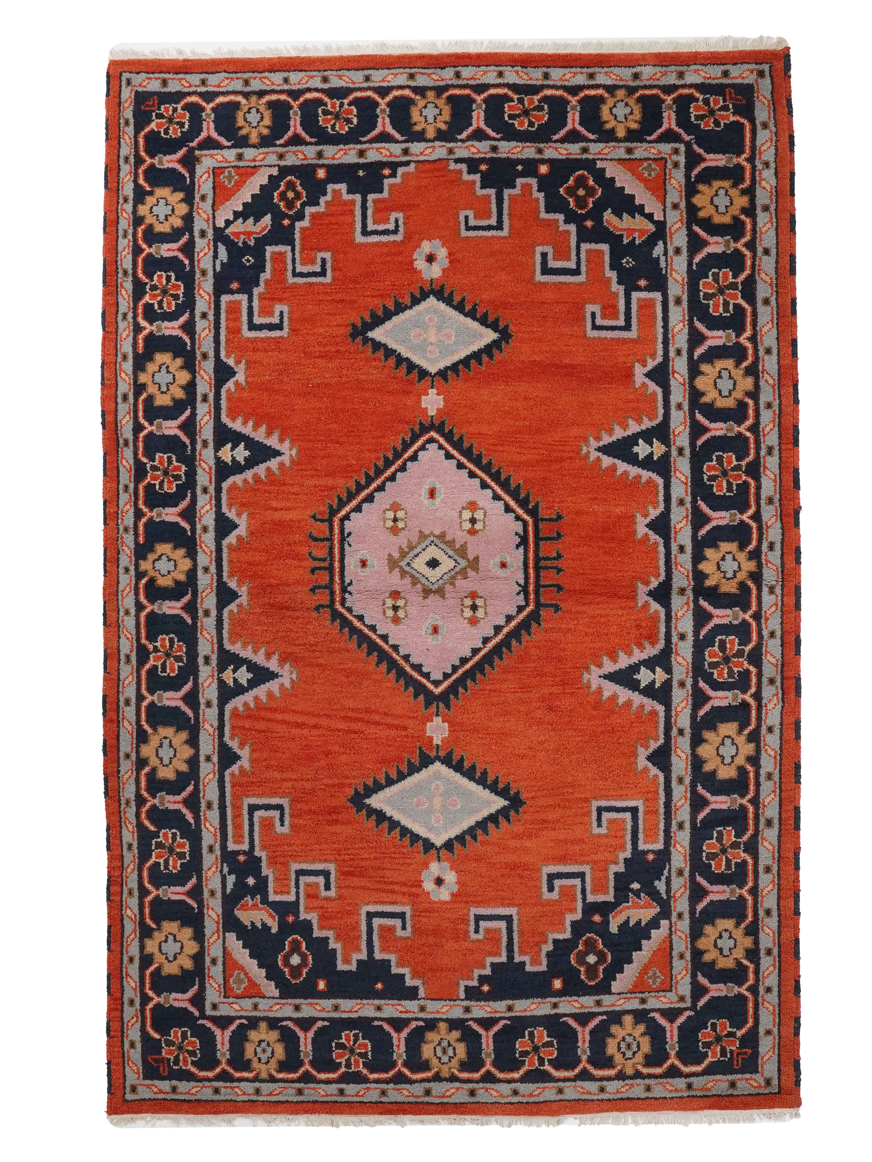Handmade Afghan Rug - Premium Hand-Knotted Wool Carpet for Living Room, Bedroom & Dining Area - Traditional Oriental Design - Durable & Soft Floor Decor for Home & Office