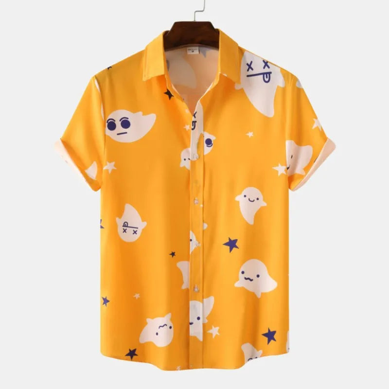 Men's Boho Patchwork Shirt for Festival & Party Outfits | Casual Summer Hippie Style Shirt for Music Festivals & Beach Vacations