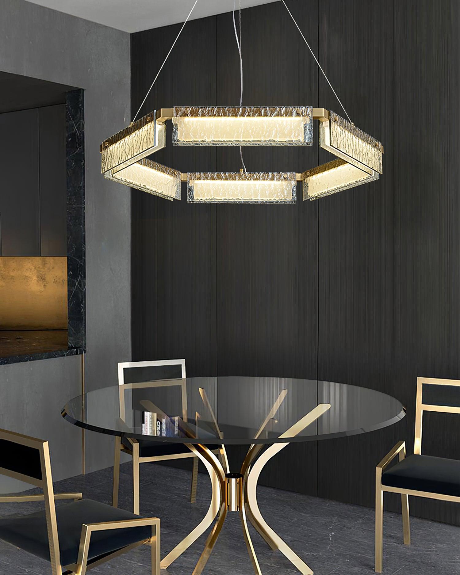Asner Modern LED Chandelier - Crystal Ceiling Light Fixture for Dining Room, Bedroom, Living Room - Energy Efficient Dimmable Hanging Light for Home Decor