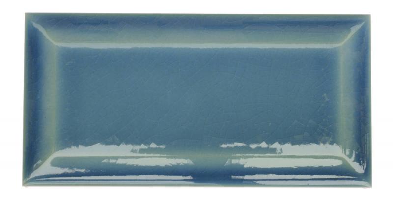 Kakel Bristol Facade Edge Tile 7.5 x 15 cm Blue Crackle - Perfect for Kitchen Backsplash & Bathroom Wall Decor