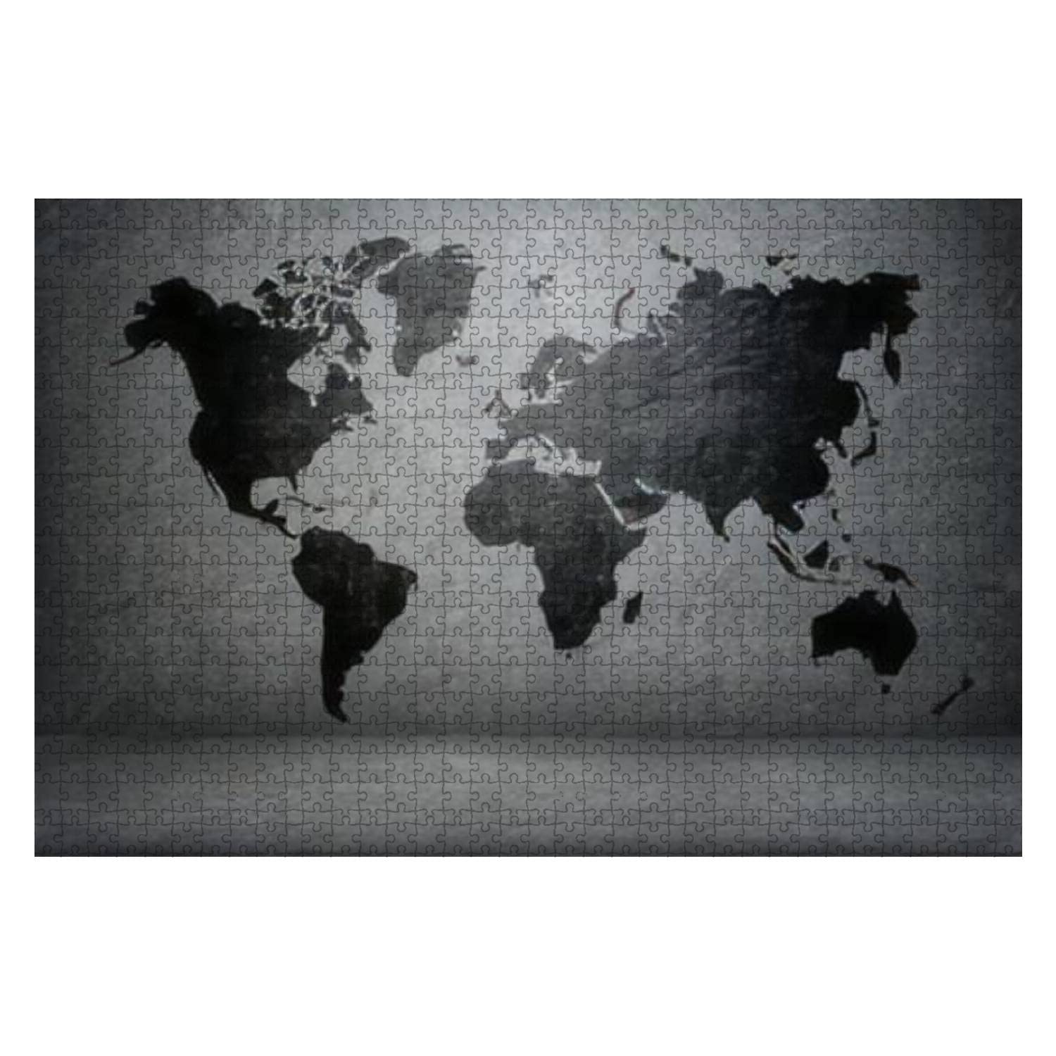 1000 Piece Jigsaw Puzzle - Black World Map with Continents & Islands for Adults & Kids | Educational, Fun & Challenging Game for Family Bonding, Classroom Learning & Stress Relief