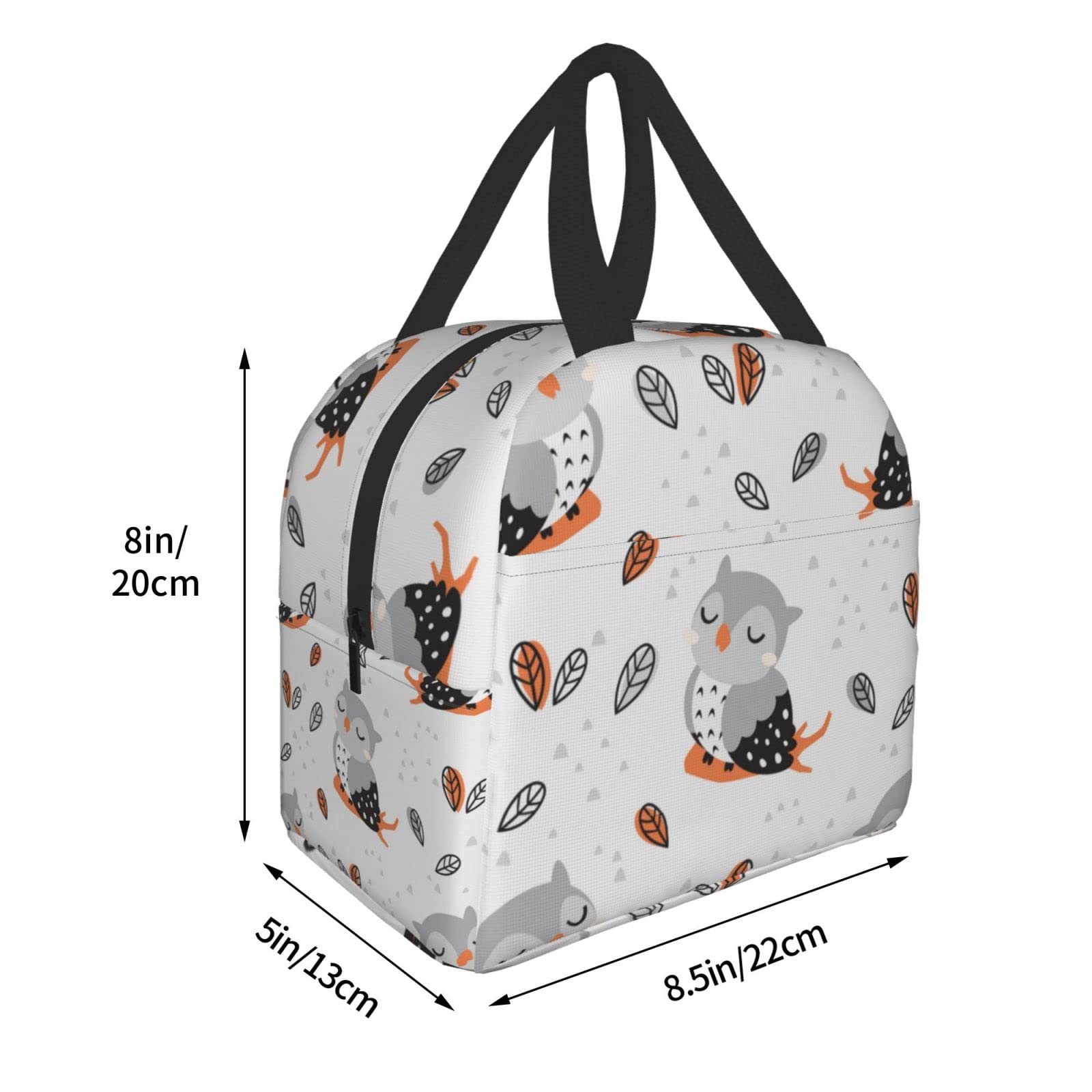 Insulated Owl Lunch Box for Women & Men - Reusable Thermal Lunch Bag for Office, School, Camping, Hiking, Picnic, Beach & Travel - Cute Animal Design Lunch Tote