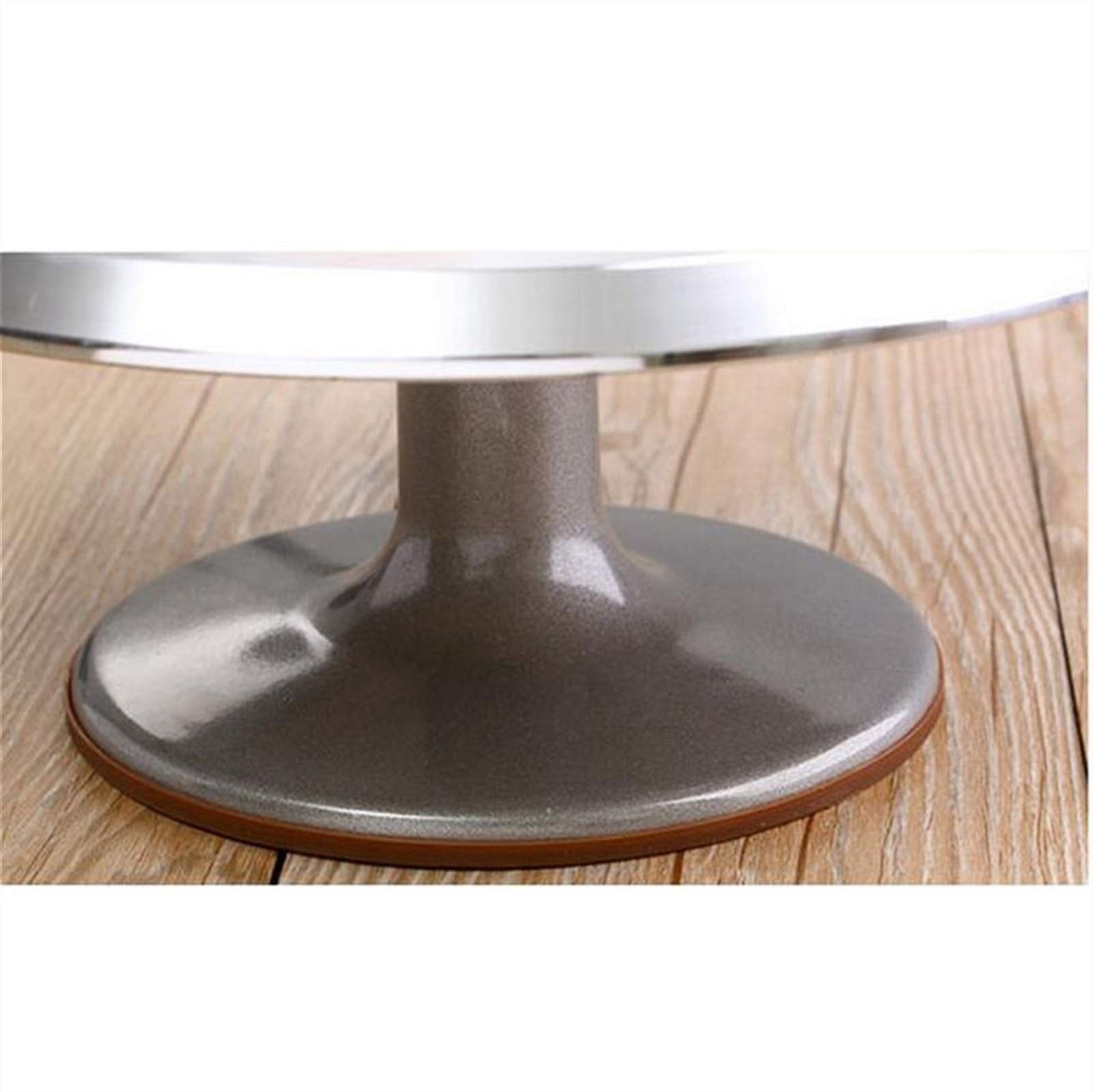 14 Inch Silver Aluminum Alloy Rotating Cake Turntable Stand - Professional Cake Decorating Tool for Cookies, Cupcakes & Pastries | Perfect for Baking, Cake Design & Home Kitchen Use
