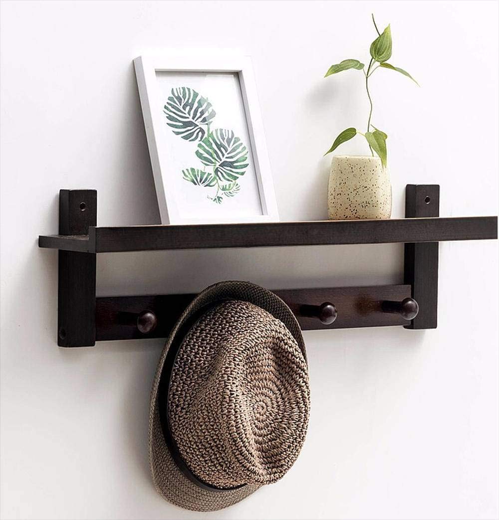 Vintage Wooden Wall Mounted Coat Rack with Hooks - Entryway Shelf for Bedroom, Hallway & Living Room - Organize Coats, Keys & Decor - Space Saving Storage Solution for Small Homes & Apartments
