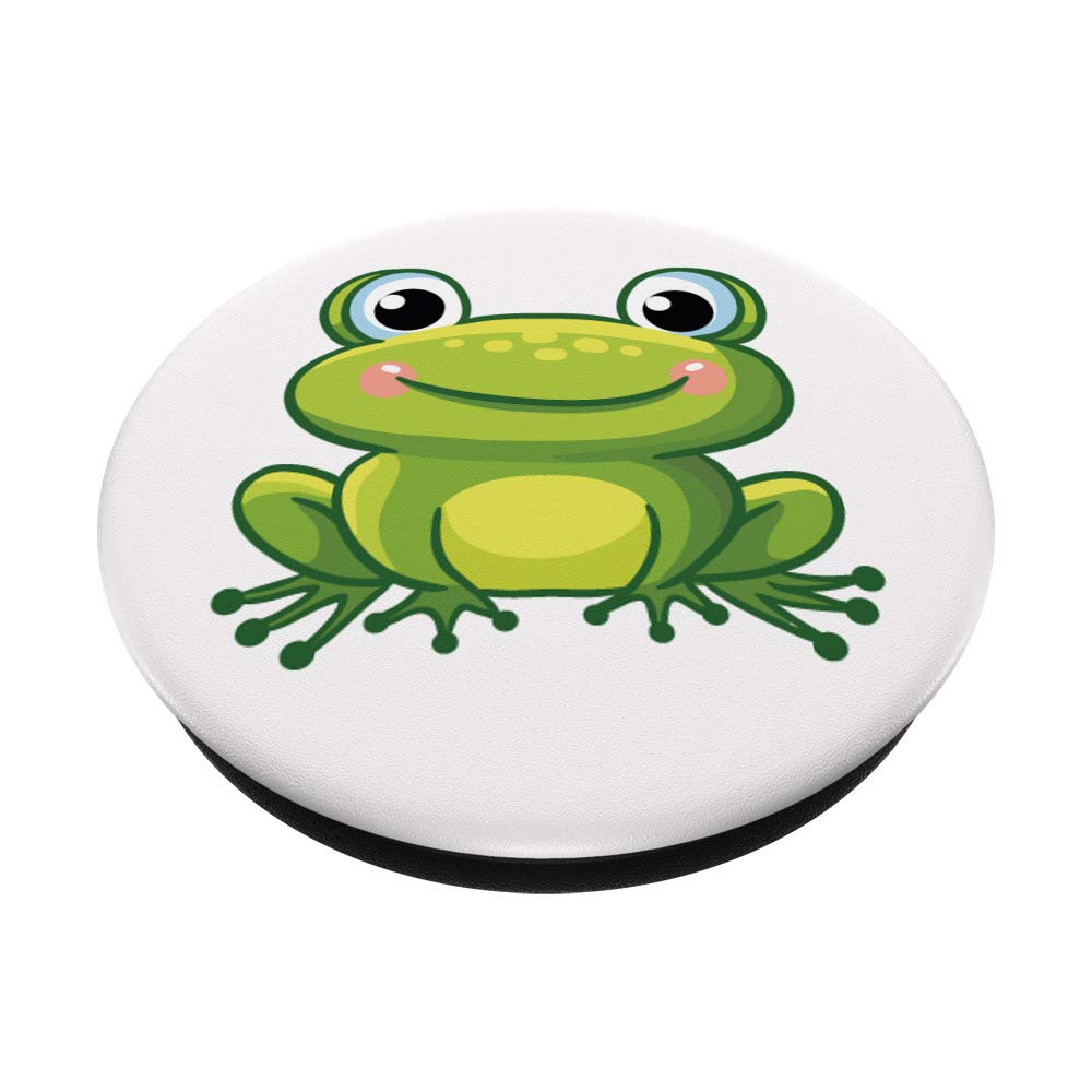 Green Frog with Big Bright Eyes PopSockets PopGrip - Swappable Phone & Tablet Grip for iPhone, Samsung, iPad - Perfect for Everyday Use, Commuting, and Travel