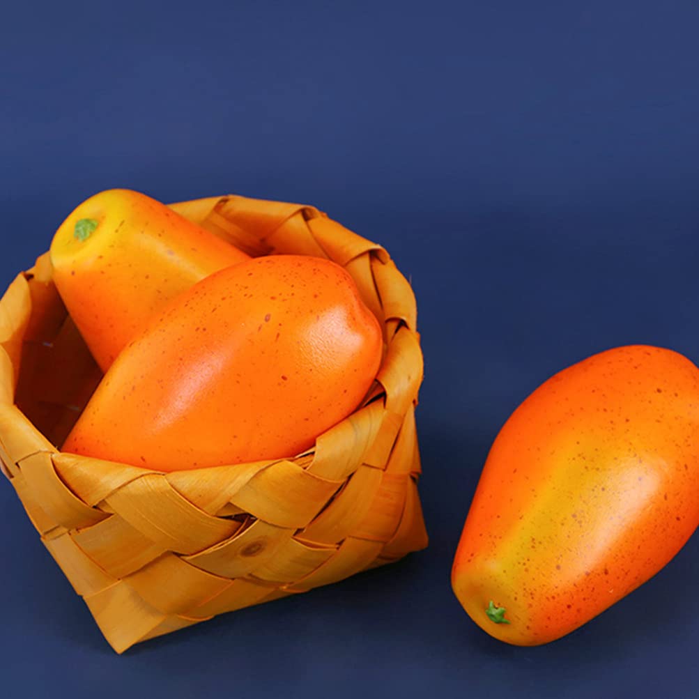 VALICLUD 1pc Realistic Artificial Yellow Papaya Fake Fruit - Lifelike PU Resin Kitchen Decor, Party Table Centerpiece, Food Display Prop, Photography Backdrop, Home Styling Accessory