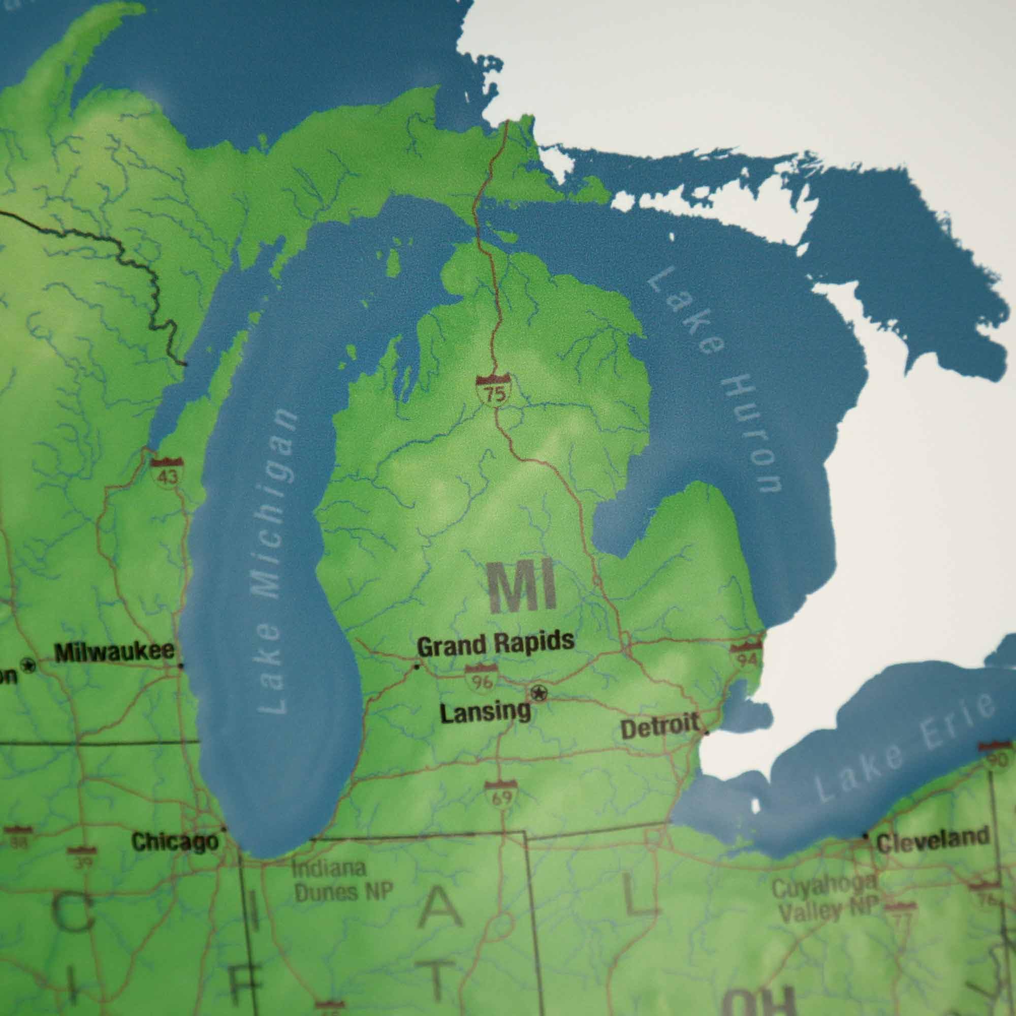 Hubbard Scientific USA Classic Raised Relief 3D Physical Map - 36
