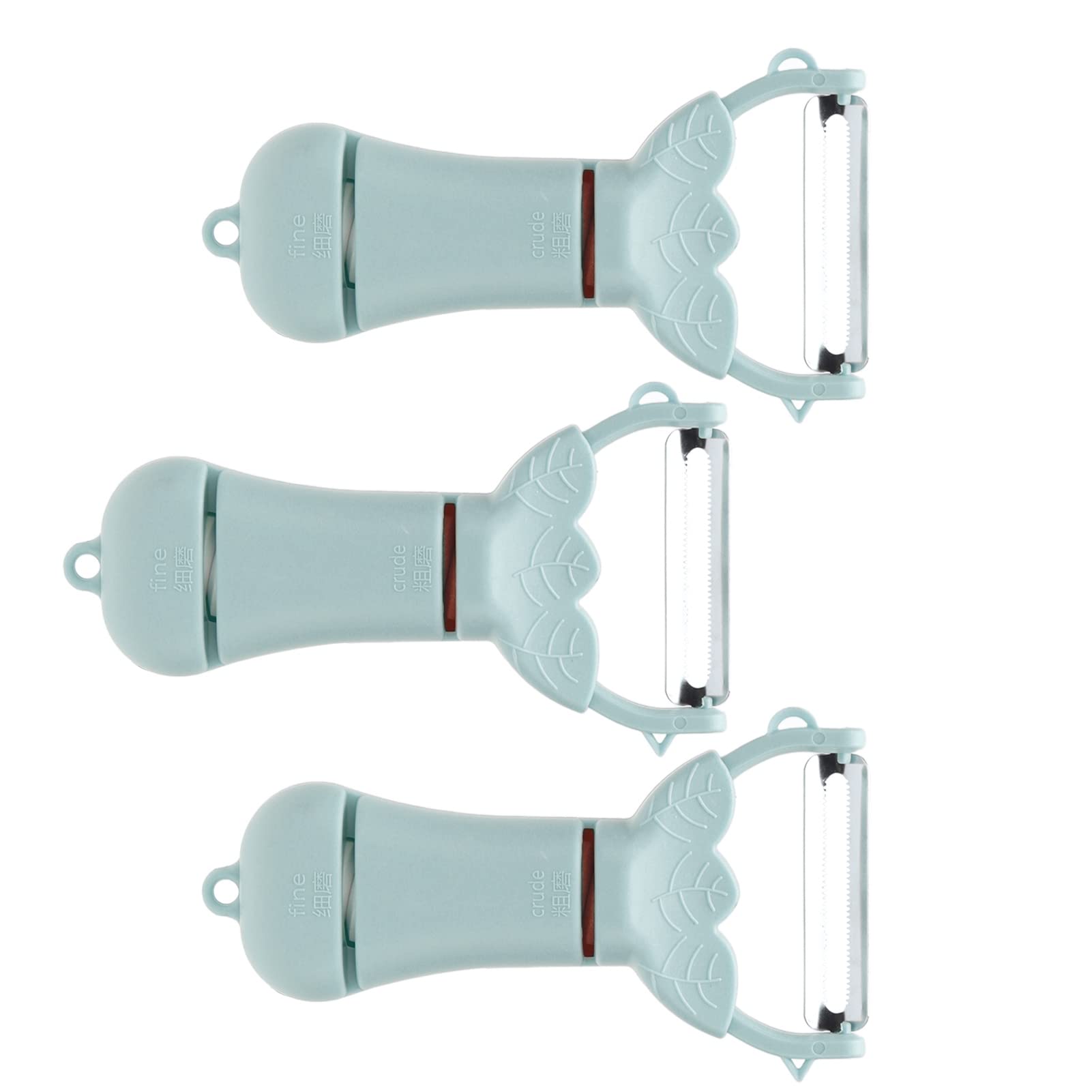 Multifunctional 3-Piece Vegetable Peeler Set - Durable Kitchen Peeler for Potatoes, Carrots & Fruits | Light Blue Ergonomic Design for Easy Peeling & Grating | Perfect for Meal Prep, Cooking & Food Processing