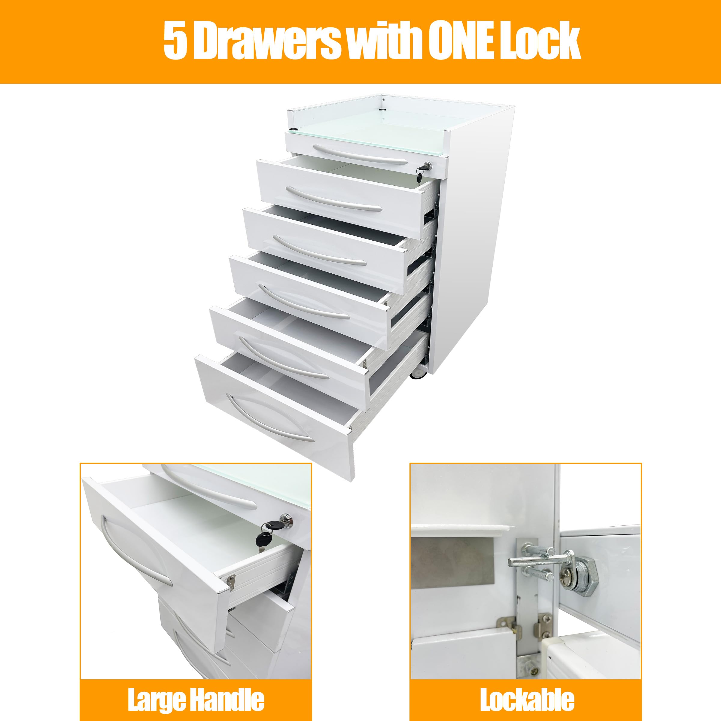 TechTongda 5-Drawer Mobile File Cabinet - 20