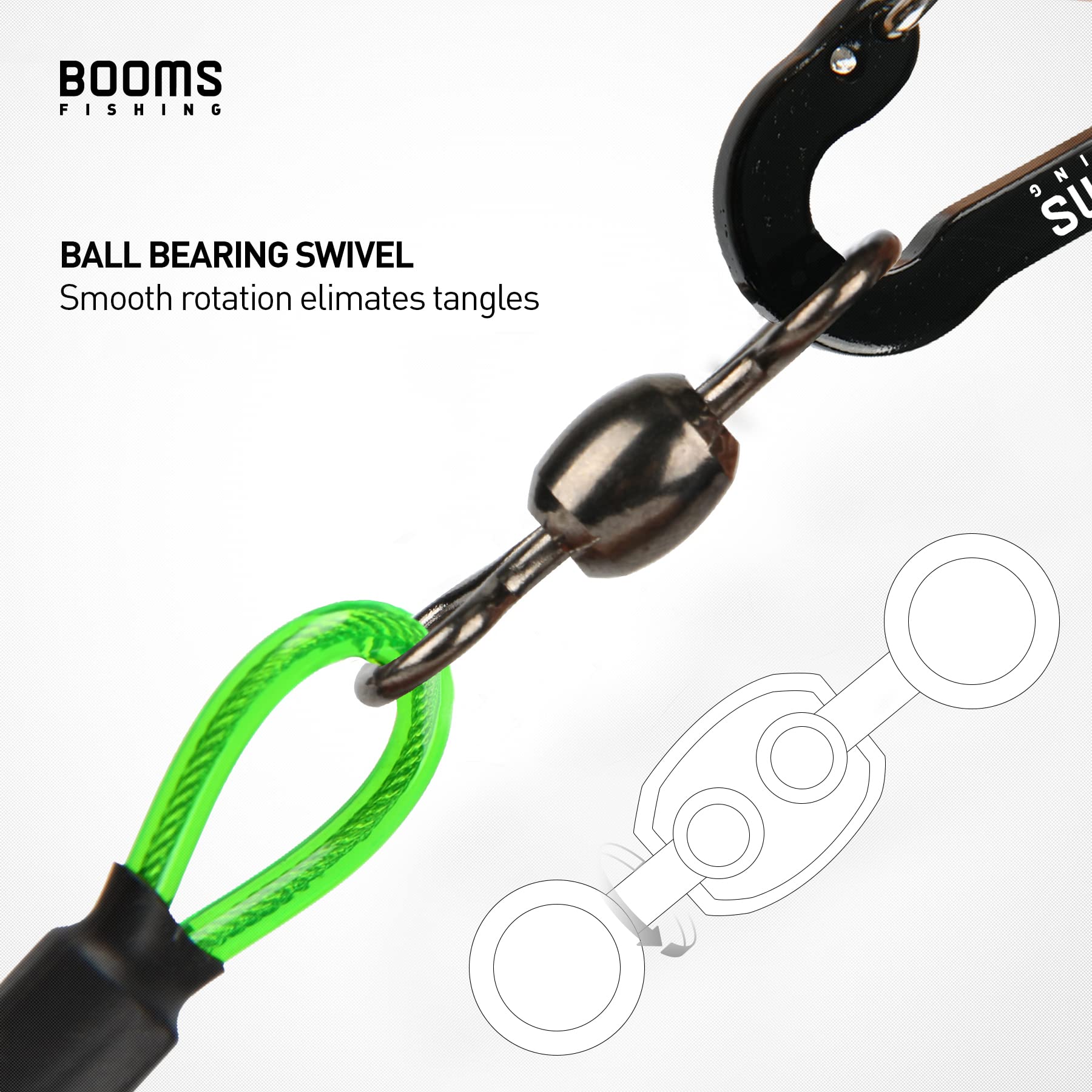 **Booms Fishing T02 Heavy Duty Fishing Pole Tether & Kayak Paddle Leash - Secure Fishing Rod Holder & Paddle Accessories for Kayak, SUP, and Boat Fishing**    *(Perfect for Kayaking, Stand-Up Paddle Boarding, and Offshore Fishing - Keep Your Gear Safe and Within Reach!)*