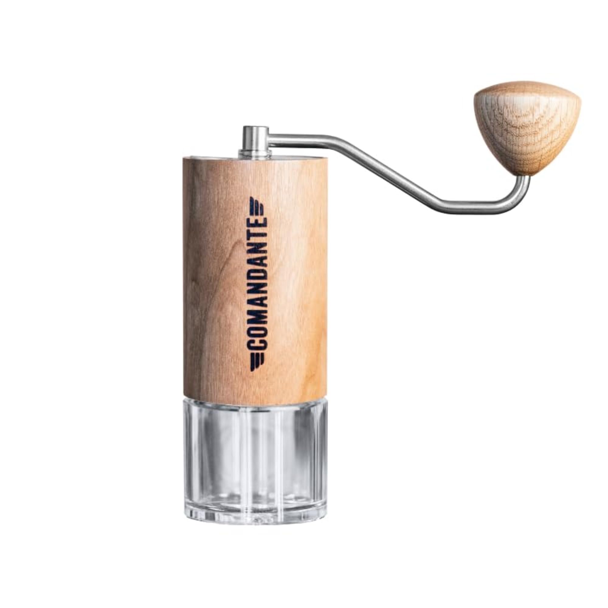 Premium C40 MK4 Liquid Amber Manual Coffee Grinder - Stainless Steel Burr Mill with Silver/Brown Finish | Perfect for Espresso, French Press & Pour Over Brewing at Home, Camping or Travel