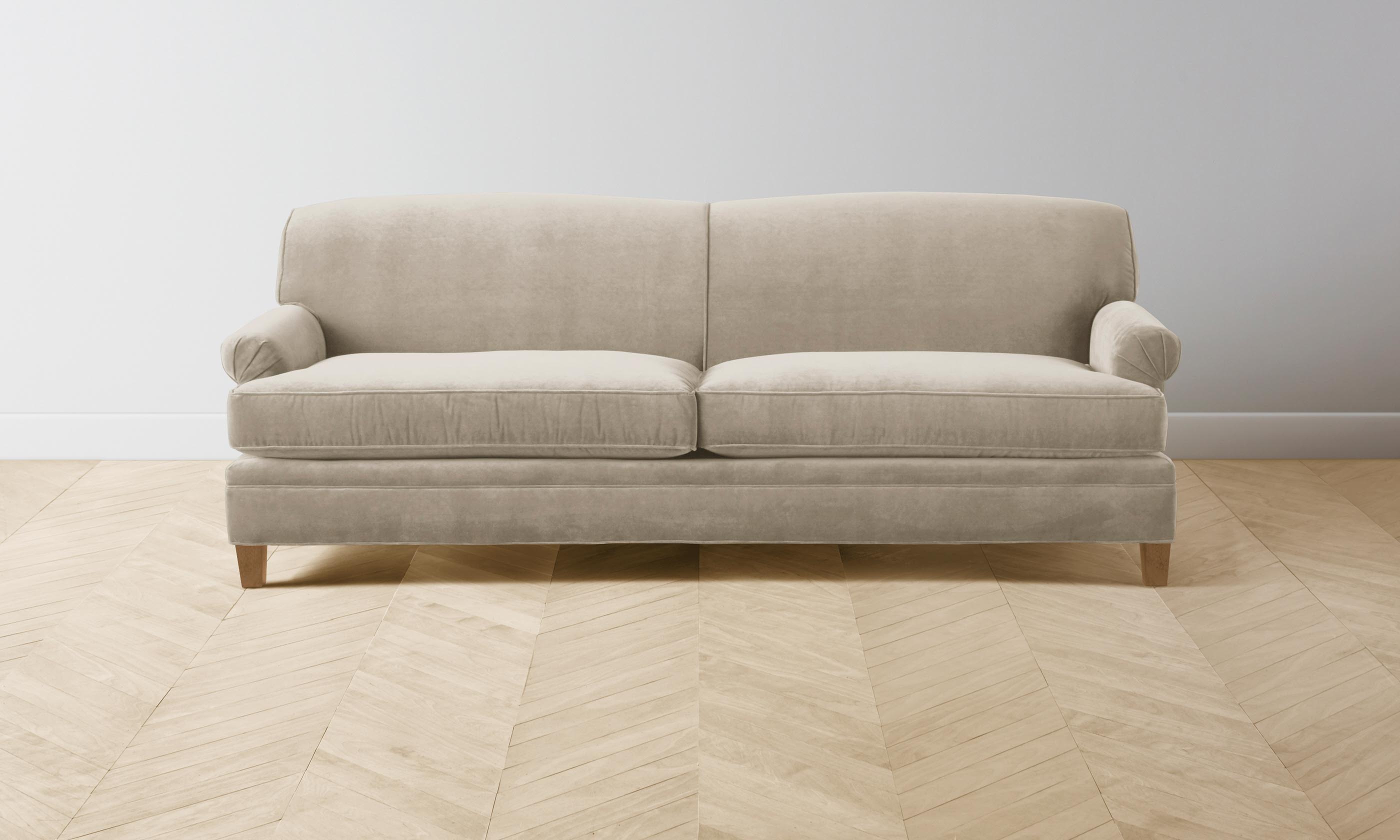 Carmine Sofa - Luxurious Performance Velvet in Taupe for Living Room, Lounge & Home Theater Comfort
