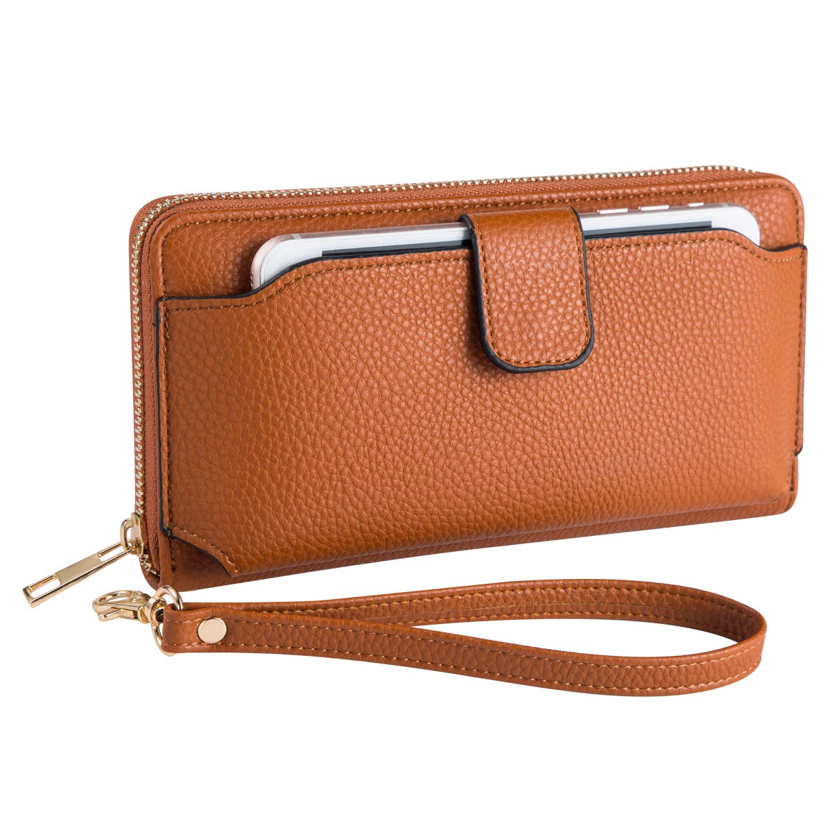 Women's RFID Blocking Wristlet Wallet with Phone Holder - Zip Around Crossbody Handbag for iPhone & Cards - Perfect for Travel, Shopping & Everyday Use