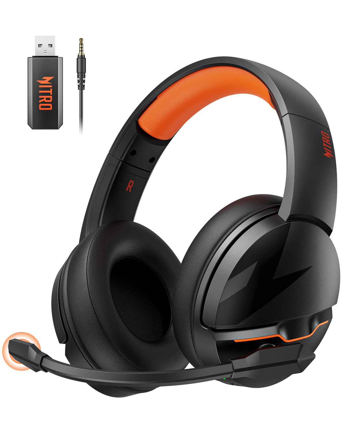 Acer Nitro 2.4GHz Wireless Gaming Headset with 100H Battery Life | 50mm Dynamic Drivers | Clear Voice Mic | Bluetooth 5.3 & 3.5mm Jack | Comfortable Over-Ear Headphones for PC Gaming, Online Meetings, Music Listening, PS4 & PS5 | Perfect for Long Gaming Sessions & Remote Work