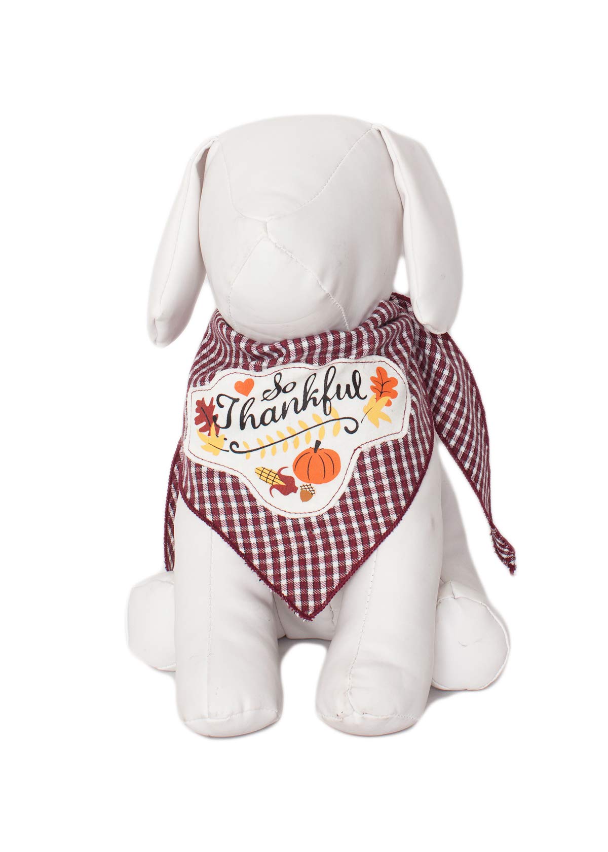 Thanksgiving Dog Bandanas for Medium to Large Dogs - 100% Cotton Pet Bandana with Thankful Print - Perfect for Holiday Photos, Family Gatherings & Autumn Walks
