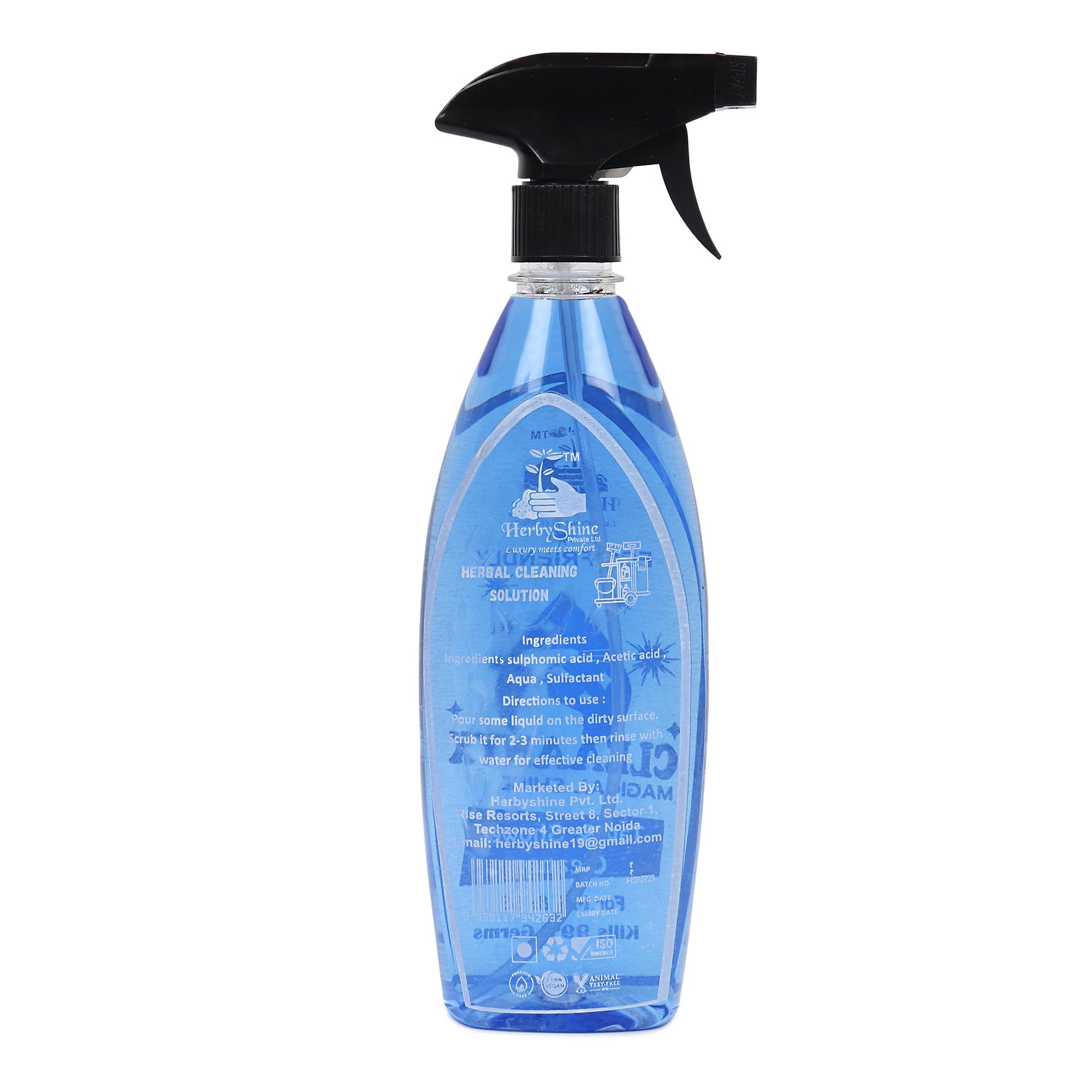 HerbyShine Bathroom Tap Cleaner | Hard Water Stain Remover & Shower Head Cleaner | Liquid Spray for Stain Removal | Perfect for Kitchen Sinks, Faucets, and Shower Glass Doors