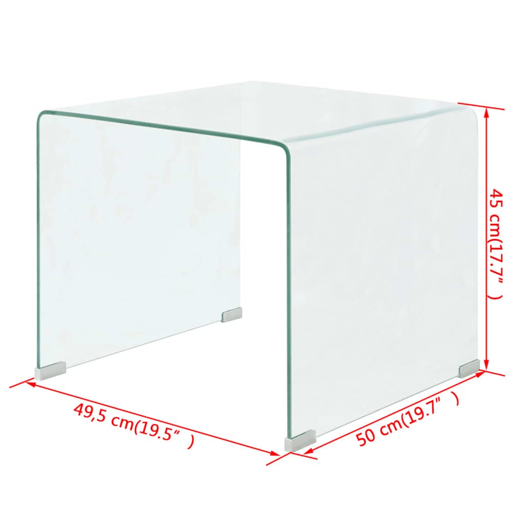 Modern Tempered Glass Coffee Table - 19.5