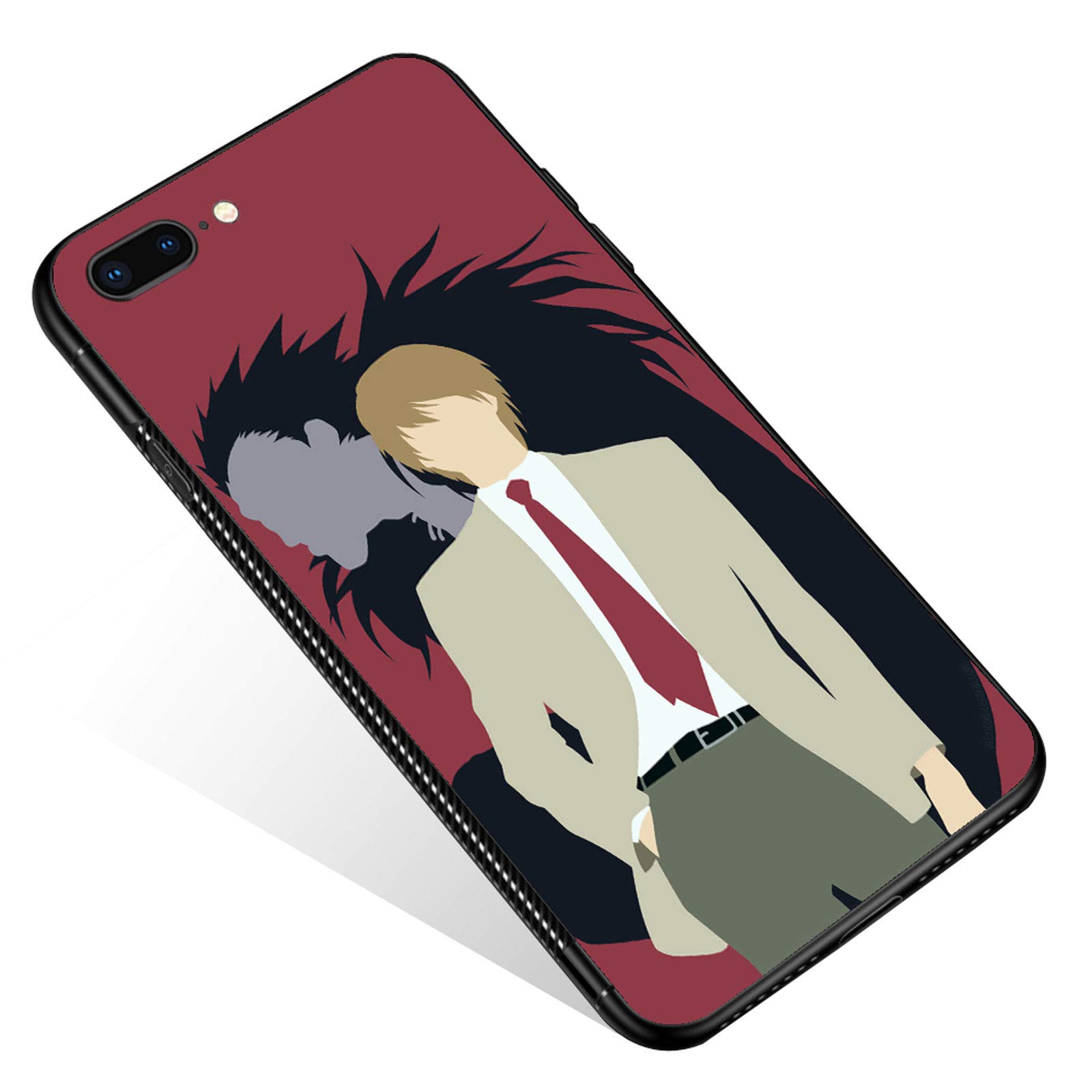 Goodsprout Shockproof iPhone 8 Case with Tempered Glass - Anti-Scratch Protective Cover for Apple iPhone 7/8/SE (2020) - Stylish Red Tie Man Pattern Design for Women, Girls & Boys - Perfect for Daily Use, Work & Travel Protection