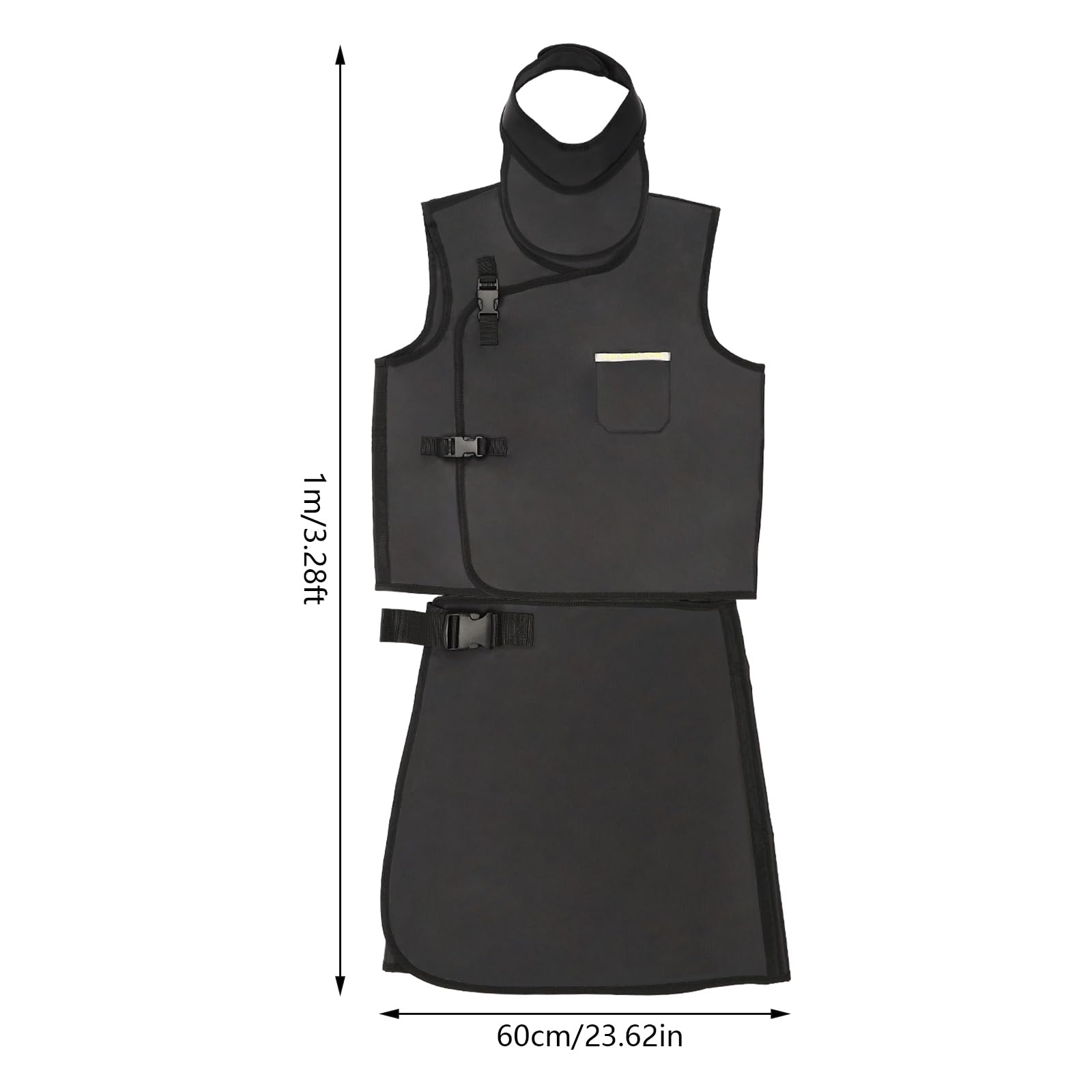 CNCEST X-Ray Shield Protective Suit - 0.5mmPb Lead Radiation Protection Clothing for Hospitals & Laboratories | Black Collared Design for Radiology Safety | Ideal for X-Ray Technicians, Dentists & Medical Staff