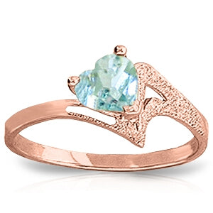 0.95 Carat 14K Solid Rose Gold Ring with Natural Aquamarine Gemstone | Elegant Birthstone Jewelry for Women | Perfect for Engagement, Anniversary & Special Occasions