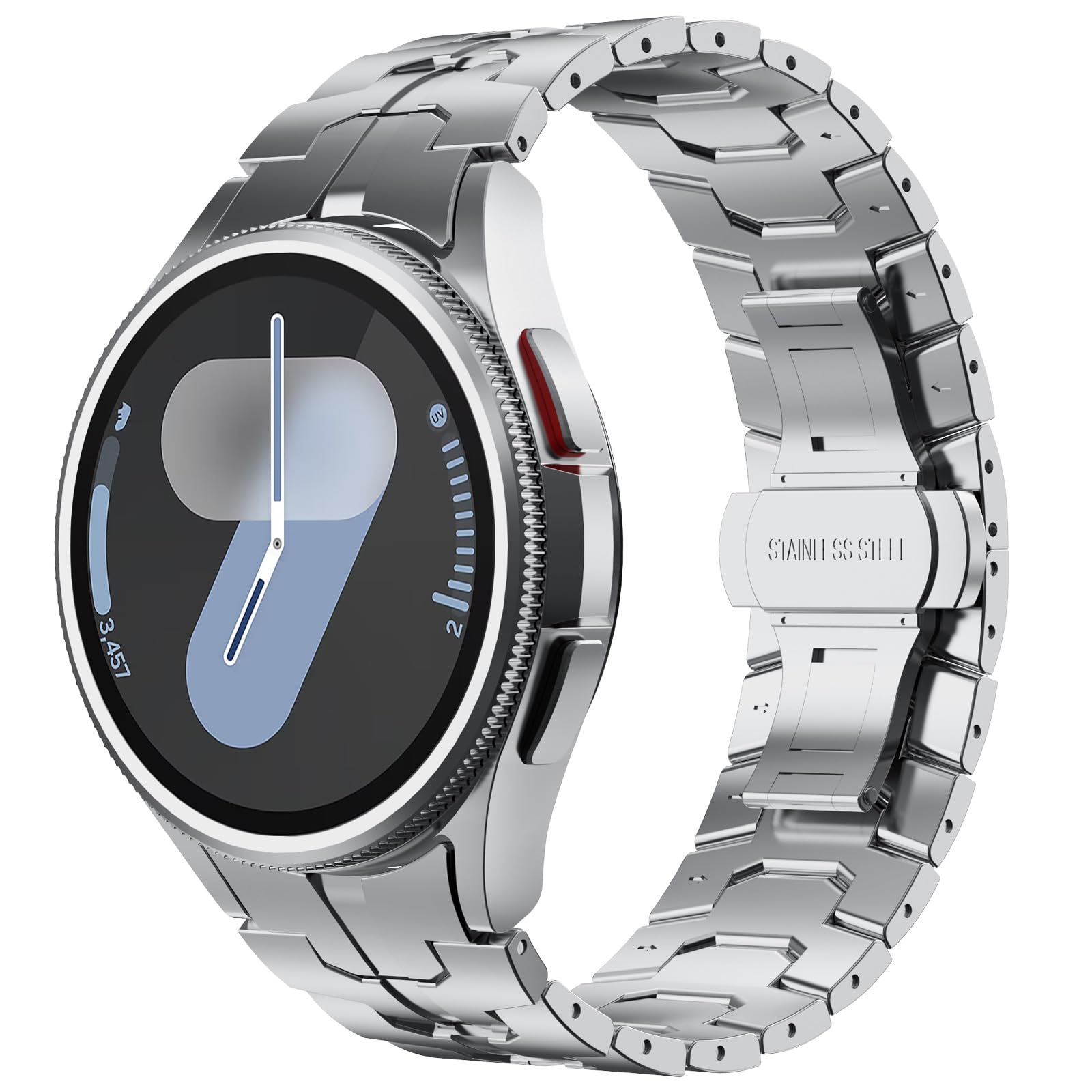 Fullife Compatible with Samsung Galaxy Watch 6 Classic Band 47mm, Galaxy Watch 5 Pro, Watch 6/5/4, Watch 4 Classic - Stainless Steel Metal Band with Magnetic Clasp, No Gap Design for Men - Perfect for Work, Gym & Everyday Wear