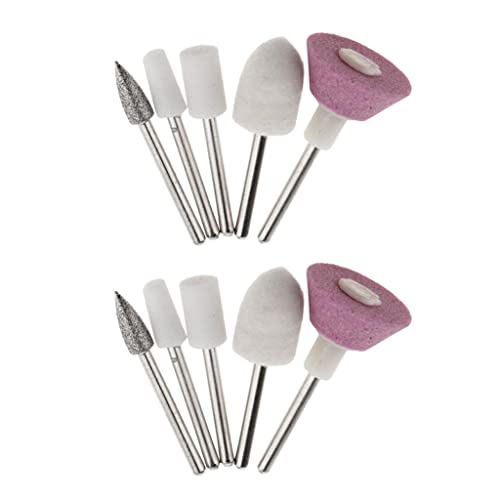 Professional 10x Cuticle Clean Nail Drill Bit Set - Electric File & Polishing Heads for Manicure & Pedicure | Perfect for Salon, Home Nail Care & DIY Gel Polish Application