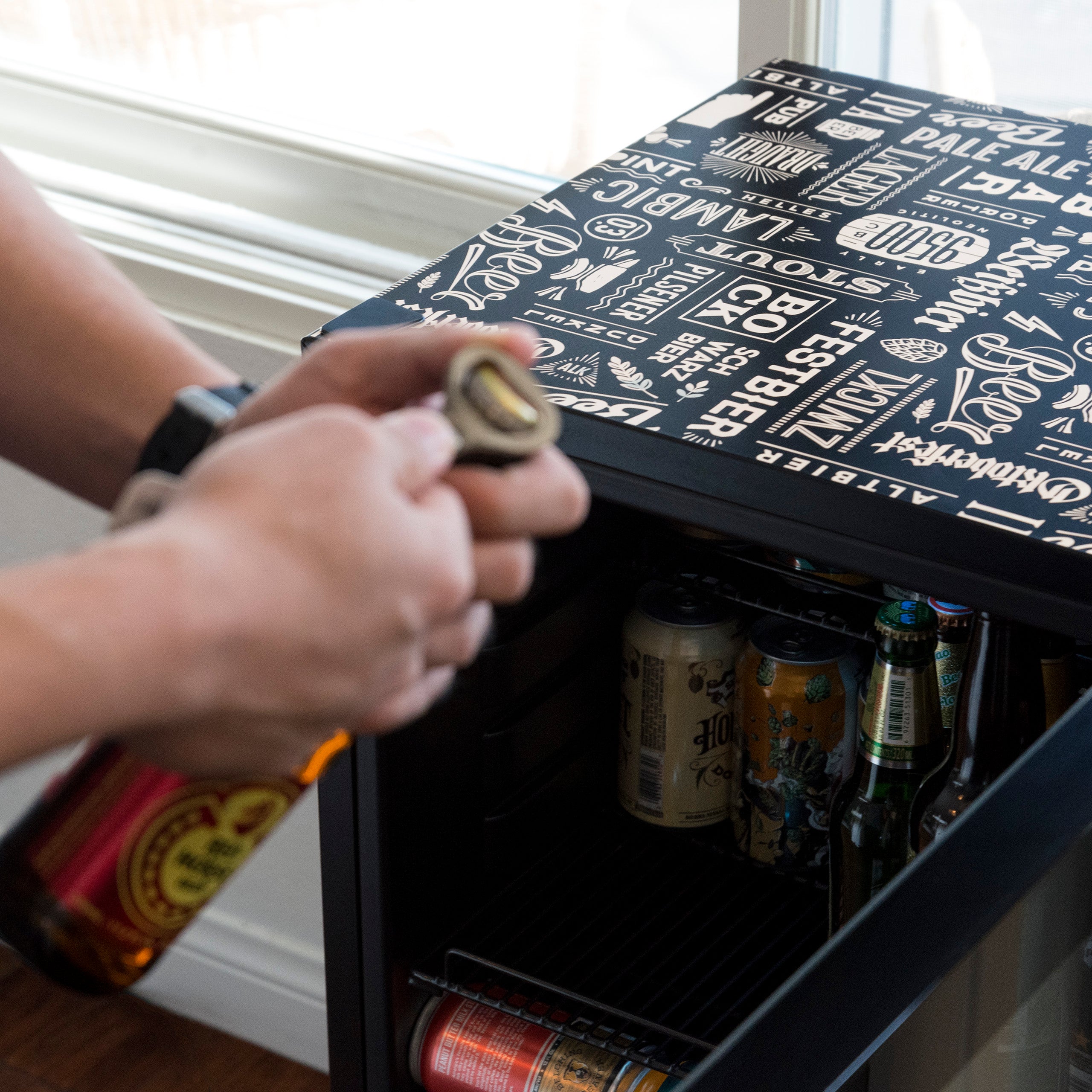Newair® 126 Can Freestanding Beverage Refrigerator - Perfect for Beer, Wine & Soda Storage - Ideal for Home Bar, Office or Game Room