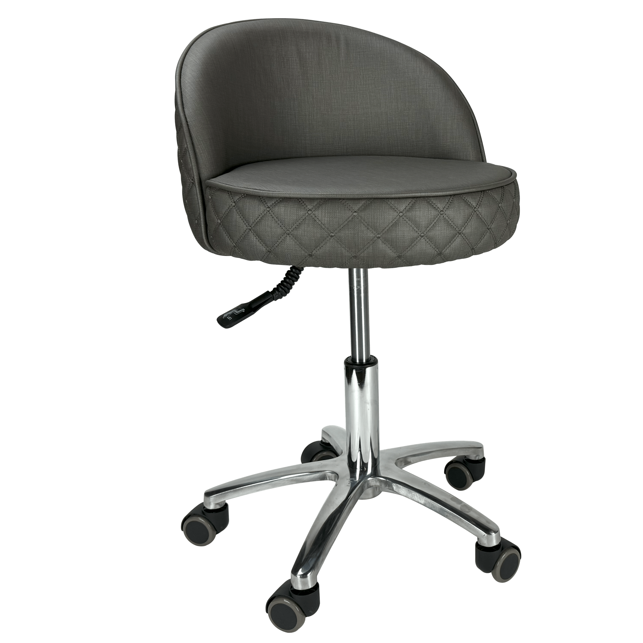 FIORI Ergonomic Nail Technician Stool for Pedicure & Manicure - Adjustable Rolling Stool with Back Support for Salon, Spa & Home Use