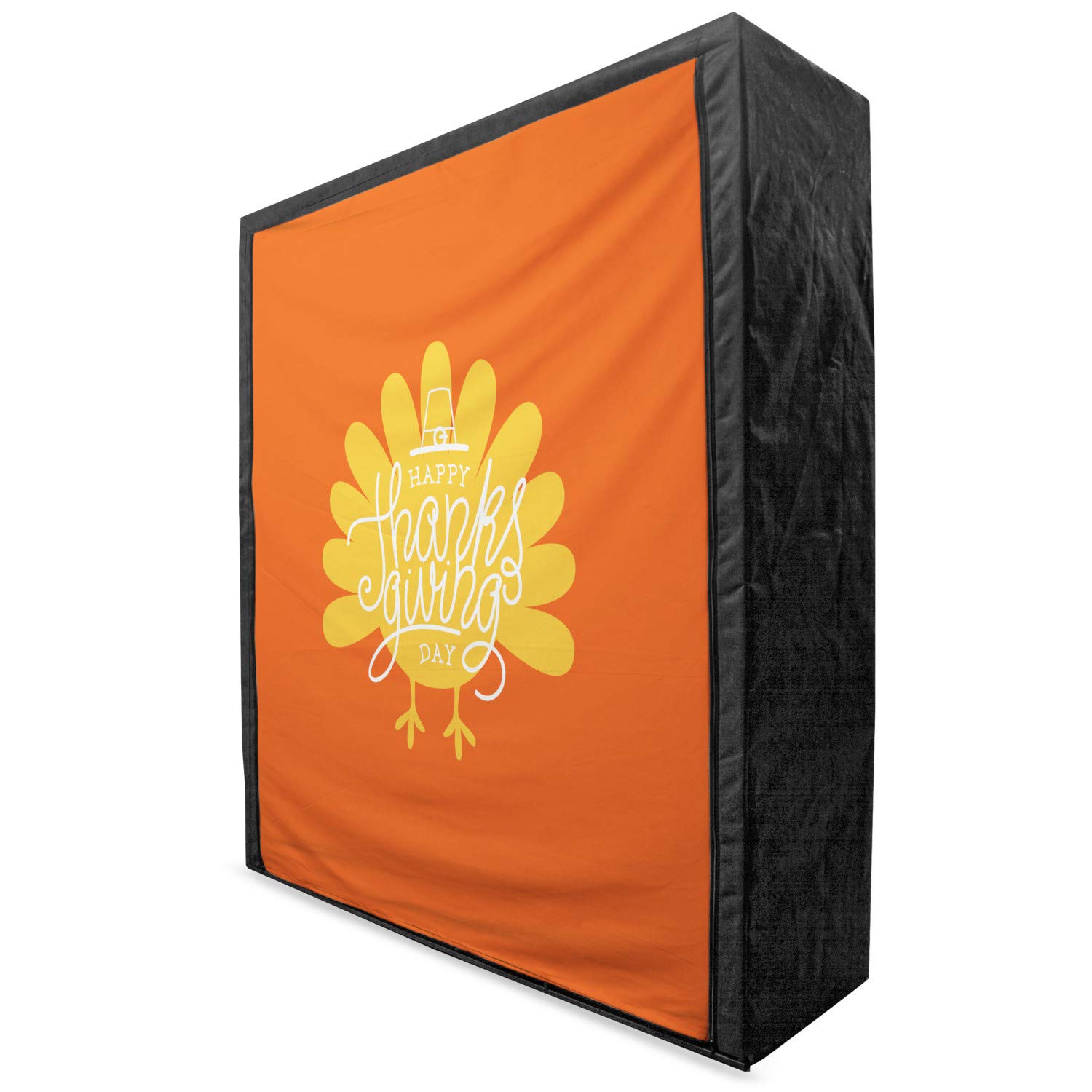 Ambesonne Turkey Portable Fabric Wardrobe - Thanksgiving Themed Clothing Organizer with Poultry Silhouette, Autumn Season Storage Closet with Shelves (59