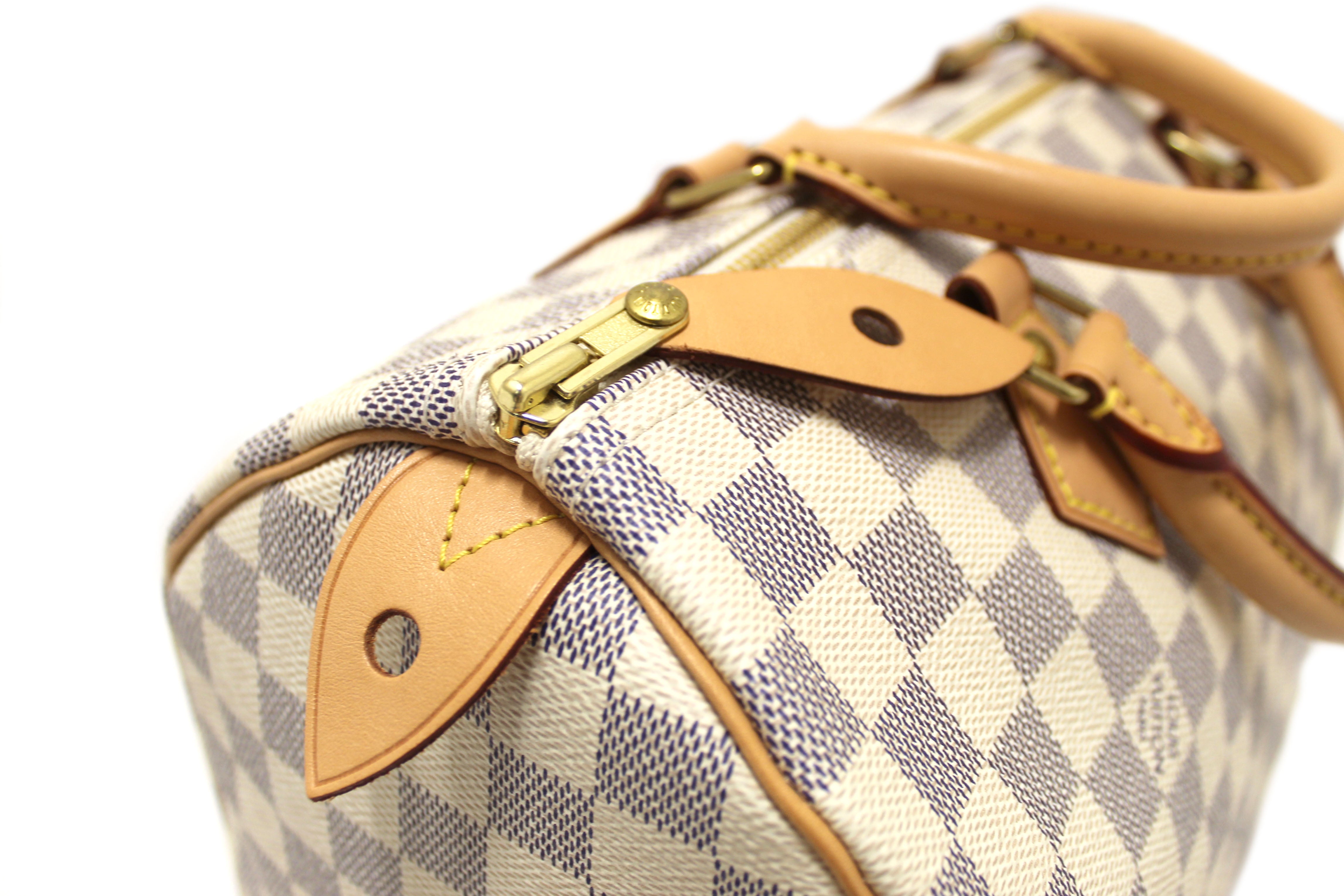 Authentic Louis Vuitton Damier Azur Canvas Speedy 30 Handbag - Luxury Designer Shoulder Bag for Women, Perfect for Travel, Work & Everyday Use