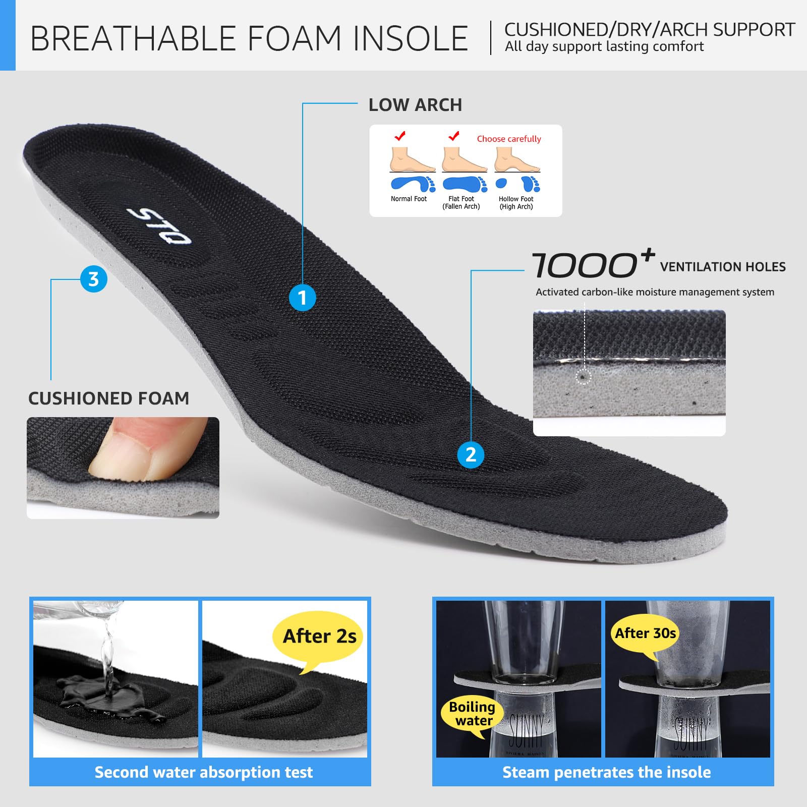 STQ Women's Slip-On Walking Shoes - Breathable Non-Slip Work Sneakers with Air Cushion & Arch Support - Comfortable Orthopedic Shoes for Nurses, Waitresses & All-Day Wear
