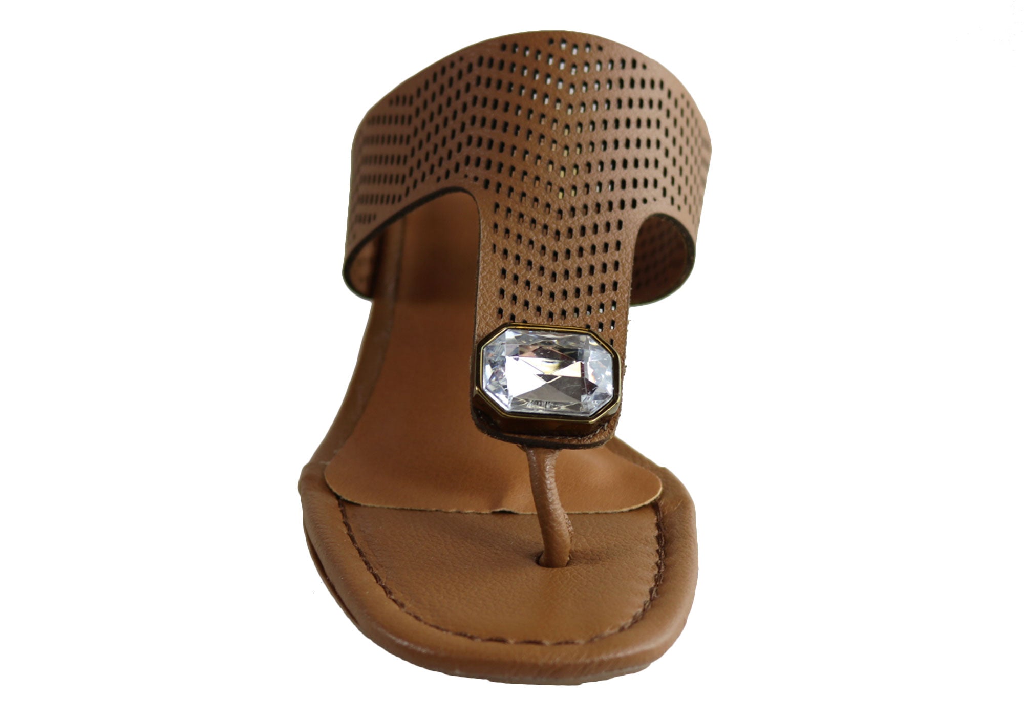Orcade Deidre Women's Brazilian Comfort Leather Mid Heel Sandals - Stylish Thong Sandals for Summer, Beach, and Casual Outings