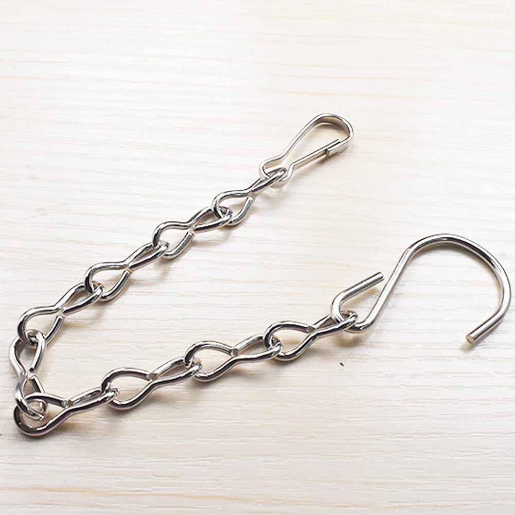 10 Pack 9.5 Inch Silver Hanging Chains - Heavy Duty Metal Hooks for Bird Feeders, Planters, Lanterns, Wind Chimes & Home Decor - Indoor/Outdoor Use for Gardens, Patios & Porches