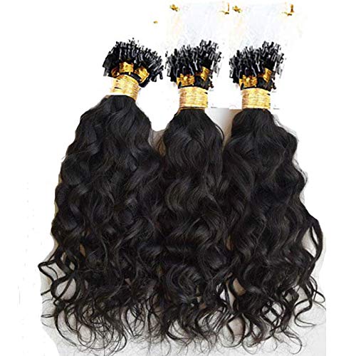 Natural 20-Inch Human Hair Loose Wavy Micro Loop Hair Extensions - 100g Bundle (100 Strands, 1g/Strand) with Micro Beads & Fish Line for Seamless Blending | Perfect for Volume Boost, Styling & Special Occasions