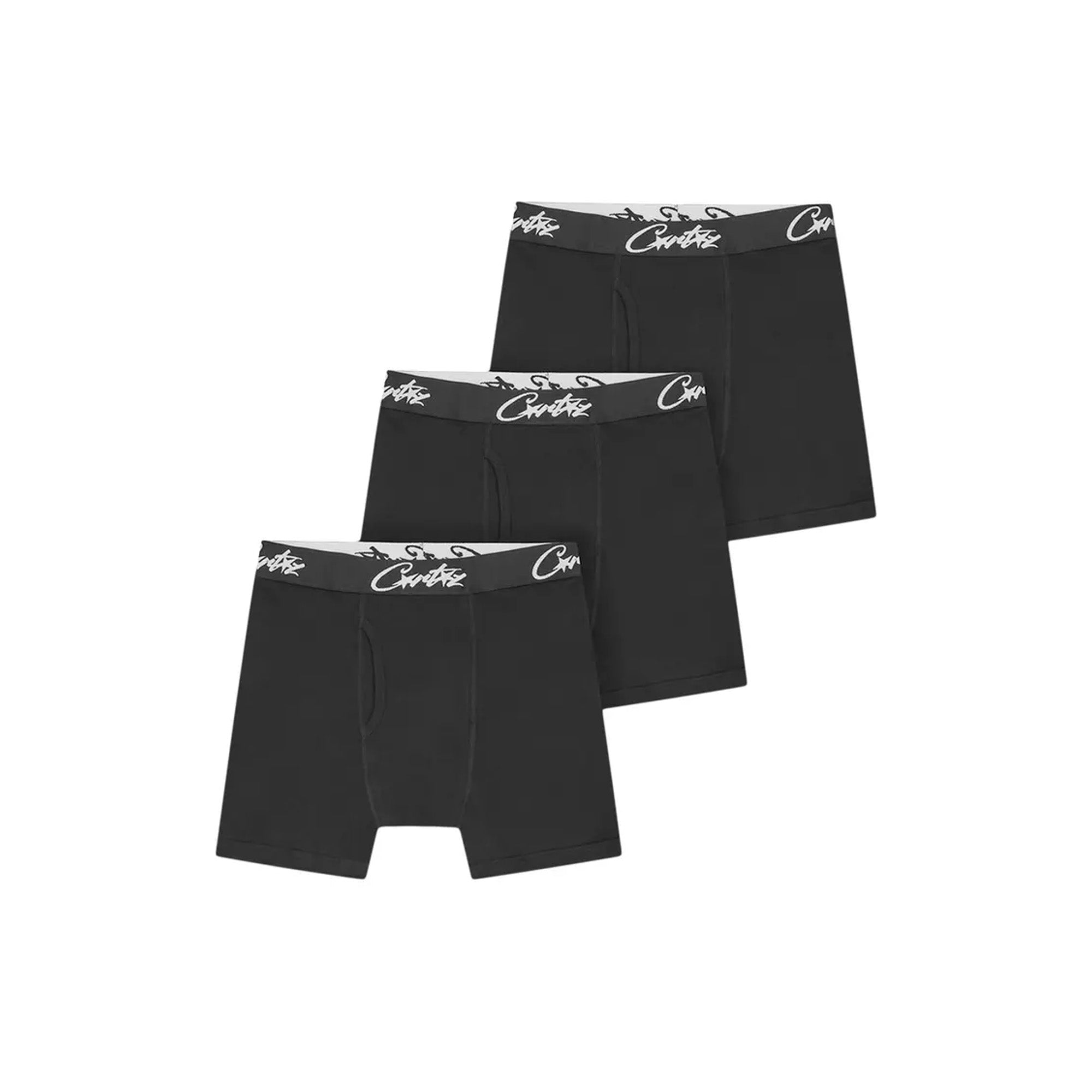 Corteiz Allstarz Boxers 3-Pack - Black Cotton Underwear for Men (2023) | Comfortable Briefs for Everyday Wear, Gym & Travel