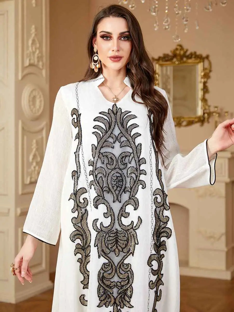 Elegant Embroidery Eid Caftan Dress for Women - Perfect for Wedding, Party & Special Occasions | Boho Chic Maxi Kaftan for Celebrations & Festive Events
