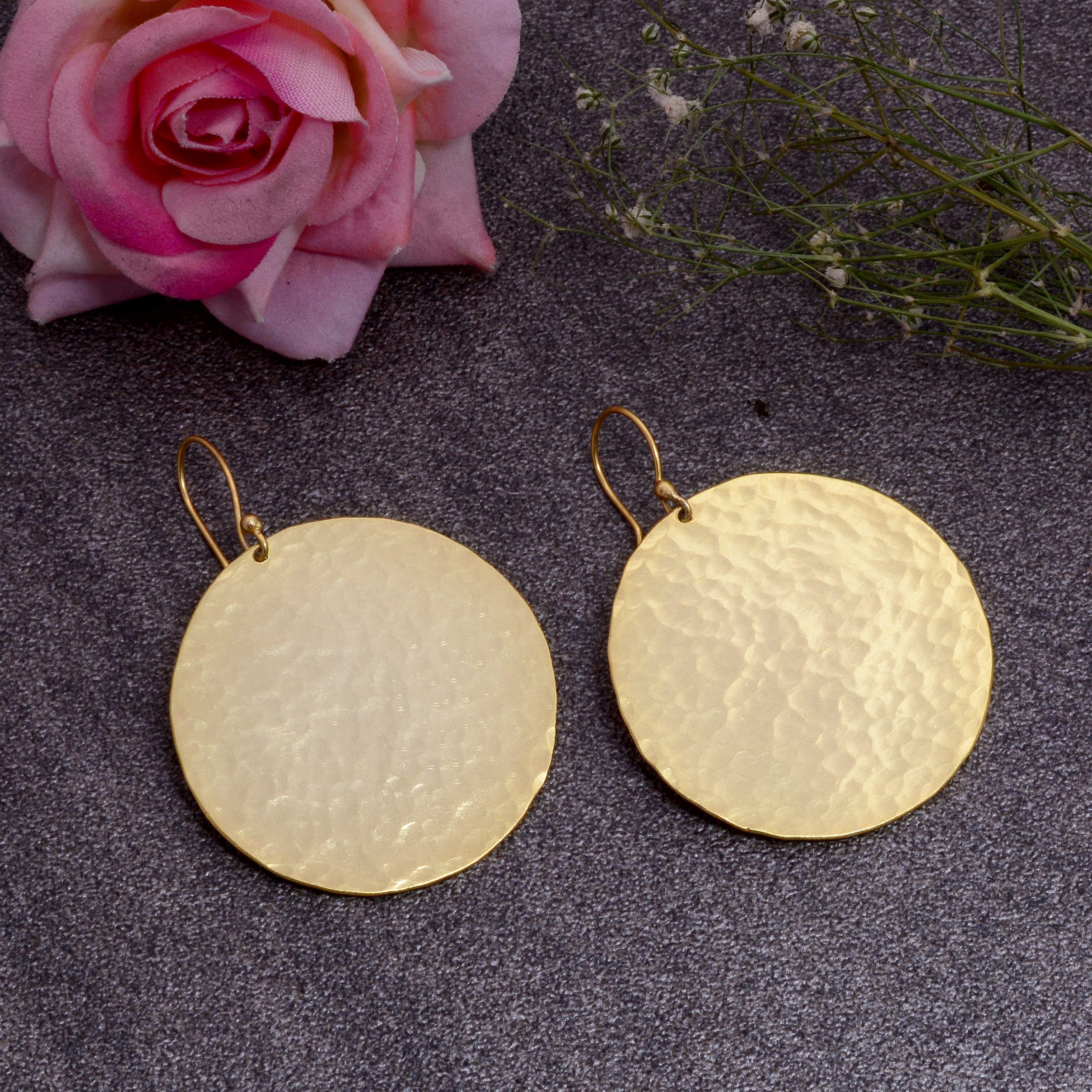 18K Yellow Gold Plated Handmade Earrings for Women - Elegant Fashion Jewelry Gift for Her - Designer Gold Filled Earrings VE-509 - Perfect for Weddings, Parties & Special Occasions