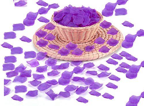 VOVCIG Dark Purple Dried Rose Petals - 2000 Pcs Silk Artificial Flowers for Wedding Decor, Home Interior Design, Romantic Date Nights & Floral Arrangements | Perfect for Centerpieces, Aisle Scattering & Photo Backdrops