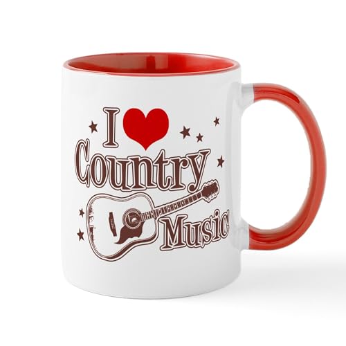 White/Red Inside - I Love Country Music Mug