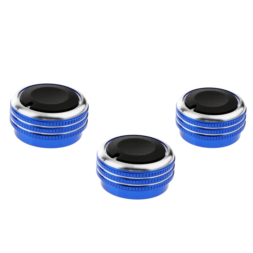 3-Piece Air Conditioner Knob Control Switch Set for Toyota Vela, Vitz, Vios - Blue Replacement AC Control Knobs | Car Interior Upgrade & Climate Control Enhancement